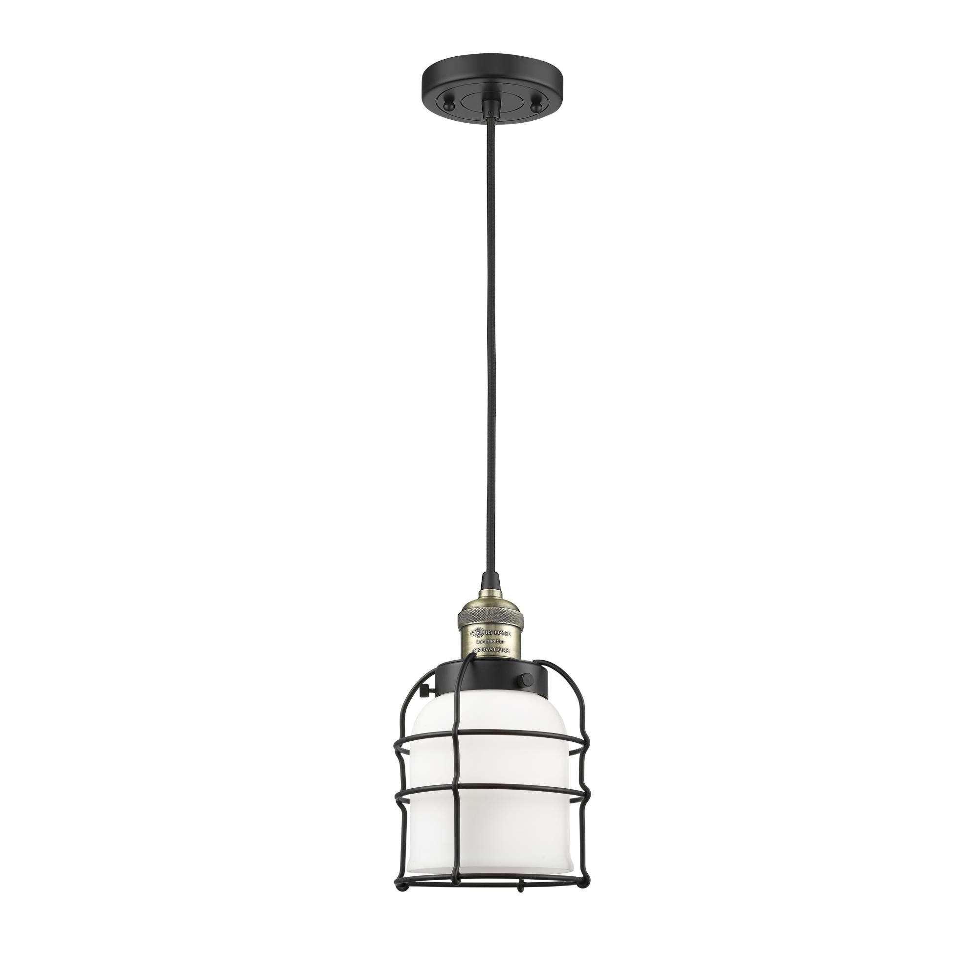 Innovations Lighting Bruno Marashlian Small Bell Cage 6 Inch Mini Pendant Small Bell Cage - 201C-BAB-G51-CE - Restoration-Vintage