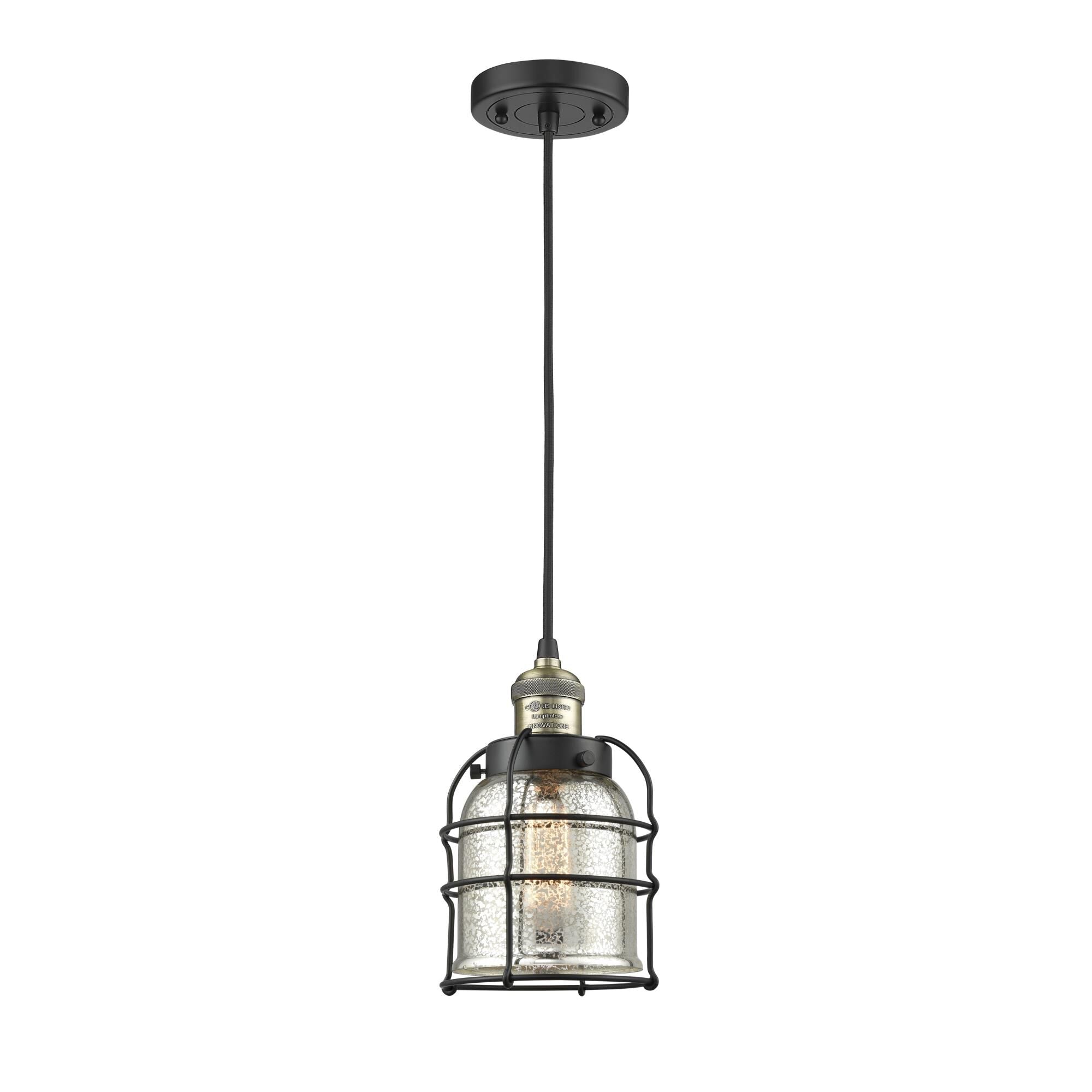 Innovations Lighting Bruno Marashlian Small Bell Cage 6 Inch Mini Pendant Small Bell Cage - 201C-BAB-G58-CE - Restoration-Vintage