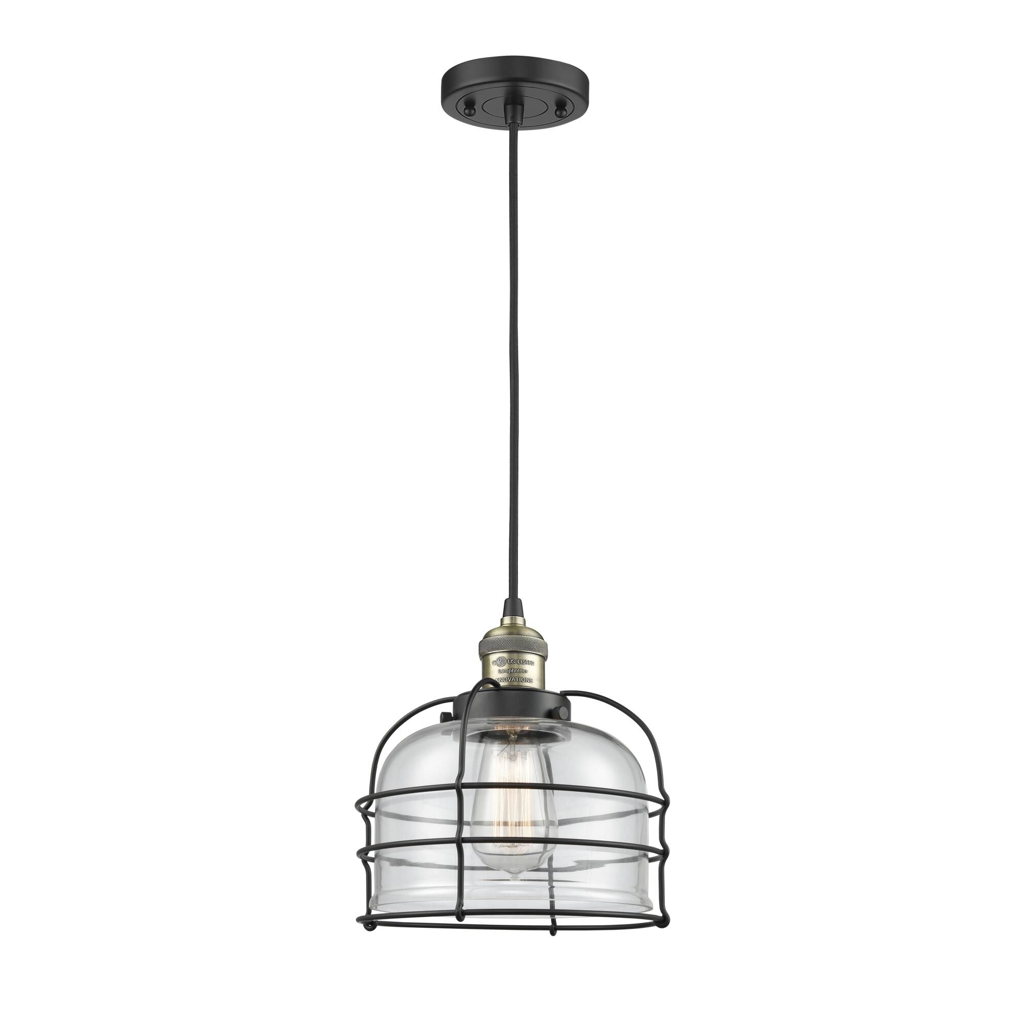 Innovations Lighting Bruno Marashlian Large Bell Cage 9 Inch Mini Pendant Large Bell Cage - 201C-BAB-G72-CE - Restoration-Vintage