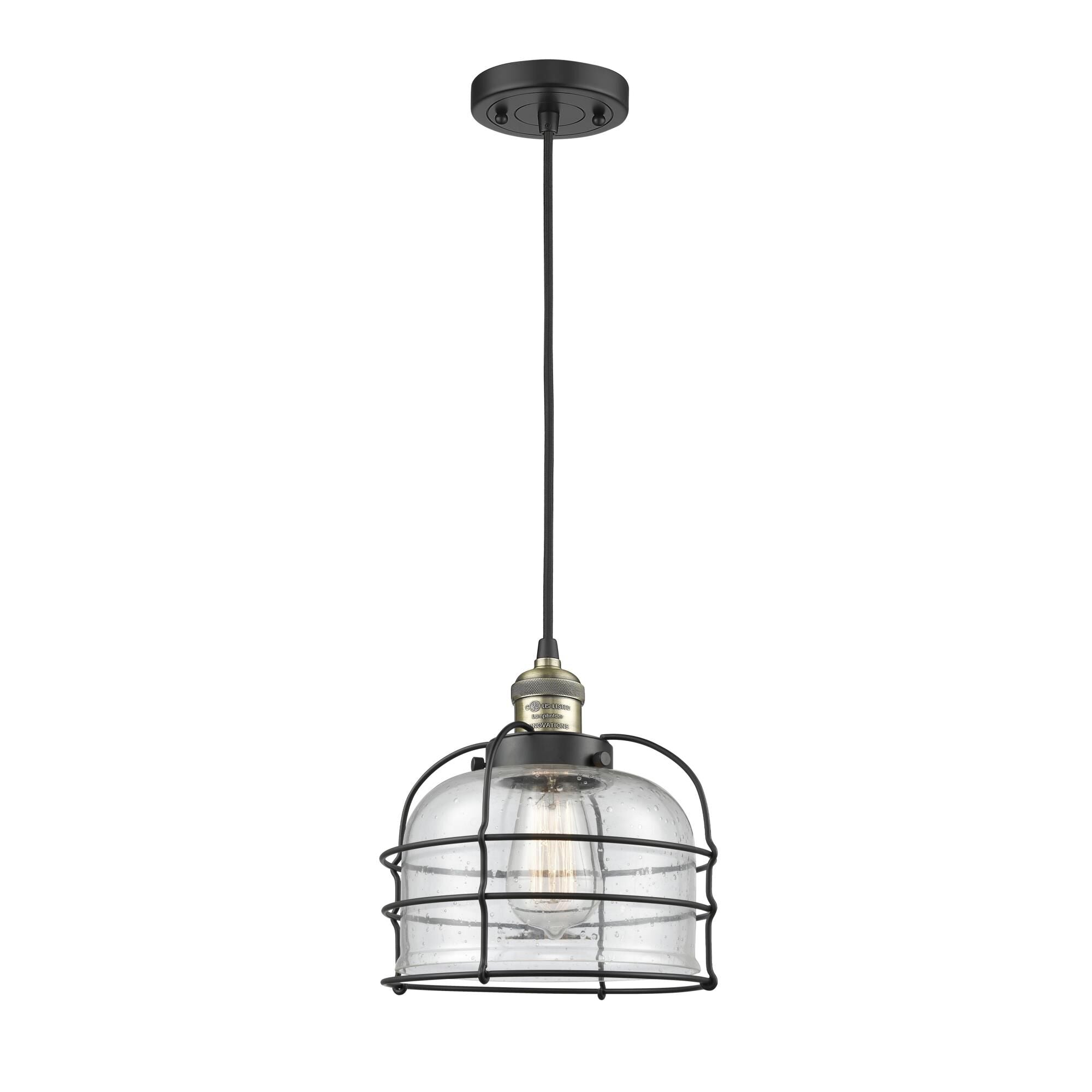 Innovations Lighting Bruno Marashlian Large Bell Cage 9 Inch Mini Pendant Large Bell Cage - 201C-BAB-G74-CE - Restoration-Vintage