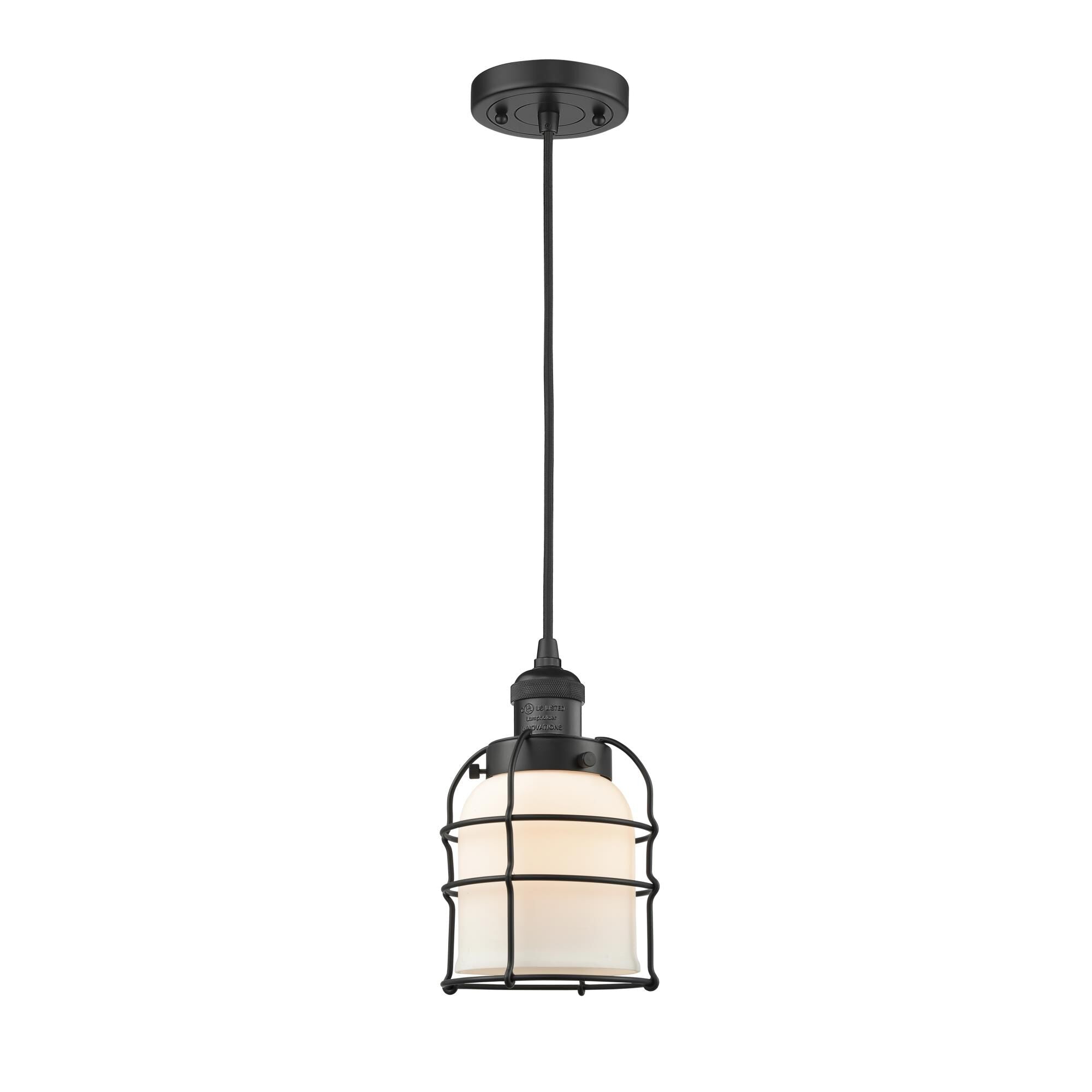 Innovations Lighting Bruno Marashlian Small Bell Cage 6 Inch Mini Pendant Small Bell Cage - 201C-BK-G51-CE - Restoration-Vintage