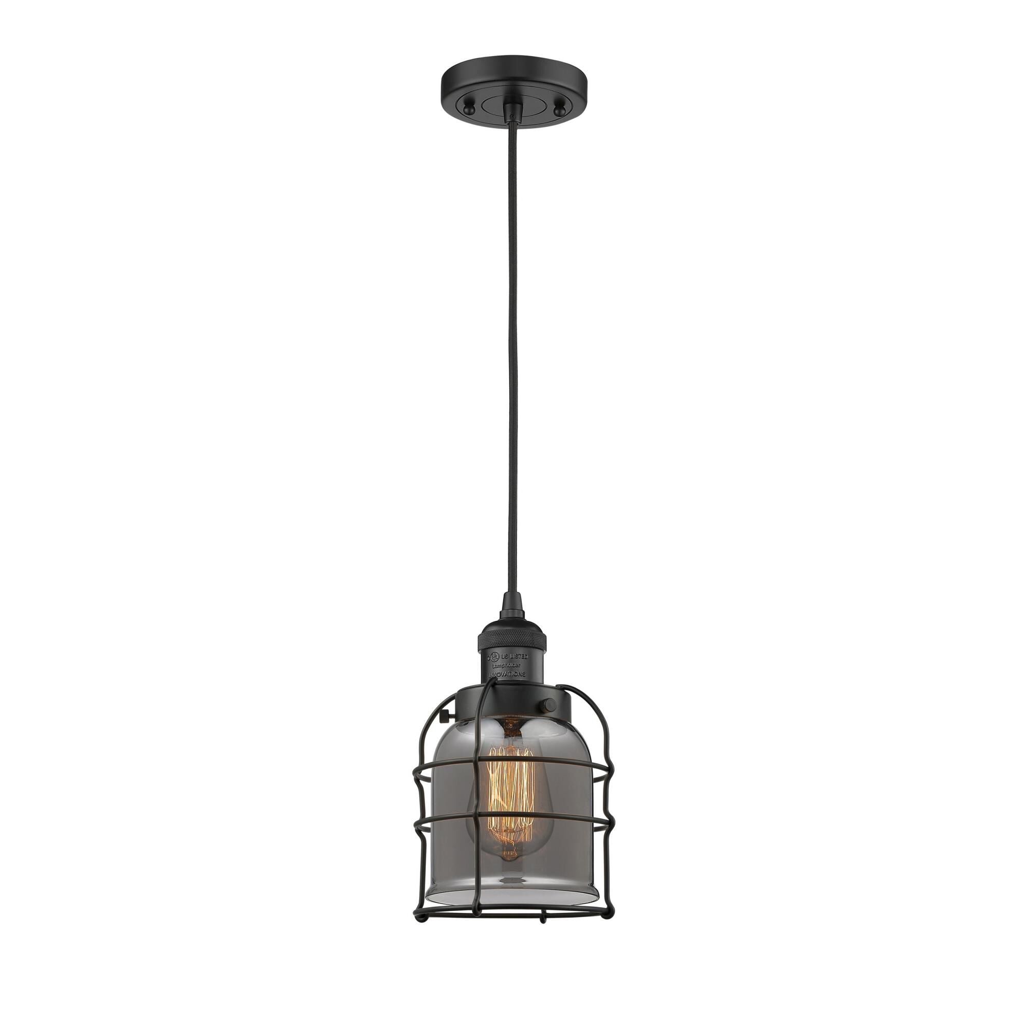Innovations Lighting Bruno Marashlian Small Bell Cage 6 Inch Mini Pendant Small Bell Cage - 201C-BK-G53-CE - Restoration-Vintage