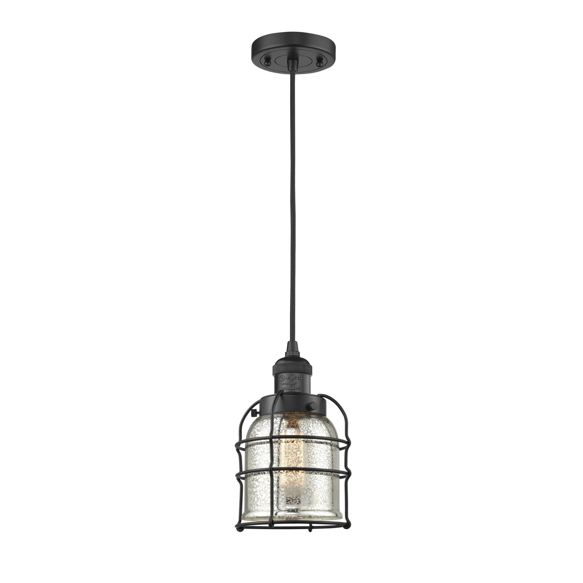 Innovations Lighting Bruno Marashlian Small Bell Cage 6 Inch Mini Pendant Small Bell Cage - 201C-BK-G58-CE - Restoration-Vintage