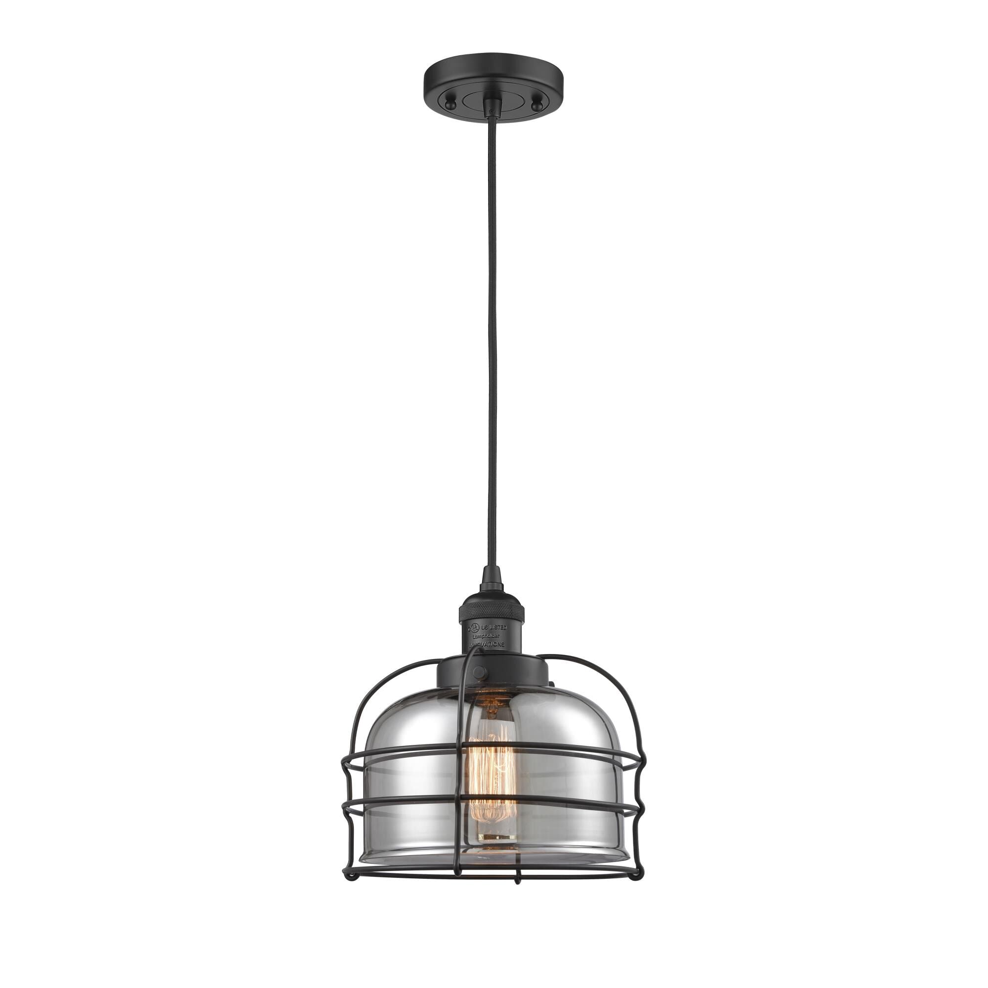 Innovations Lighting Bruno Marashlian Large Bell Cage 9 Inch Mini Pendant Large Bell Cage - 201C-BK-G73-CE - Restoration-Vintage