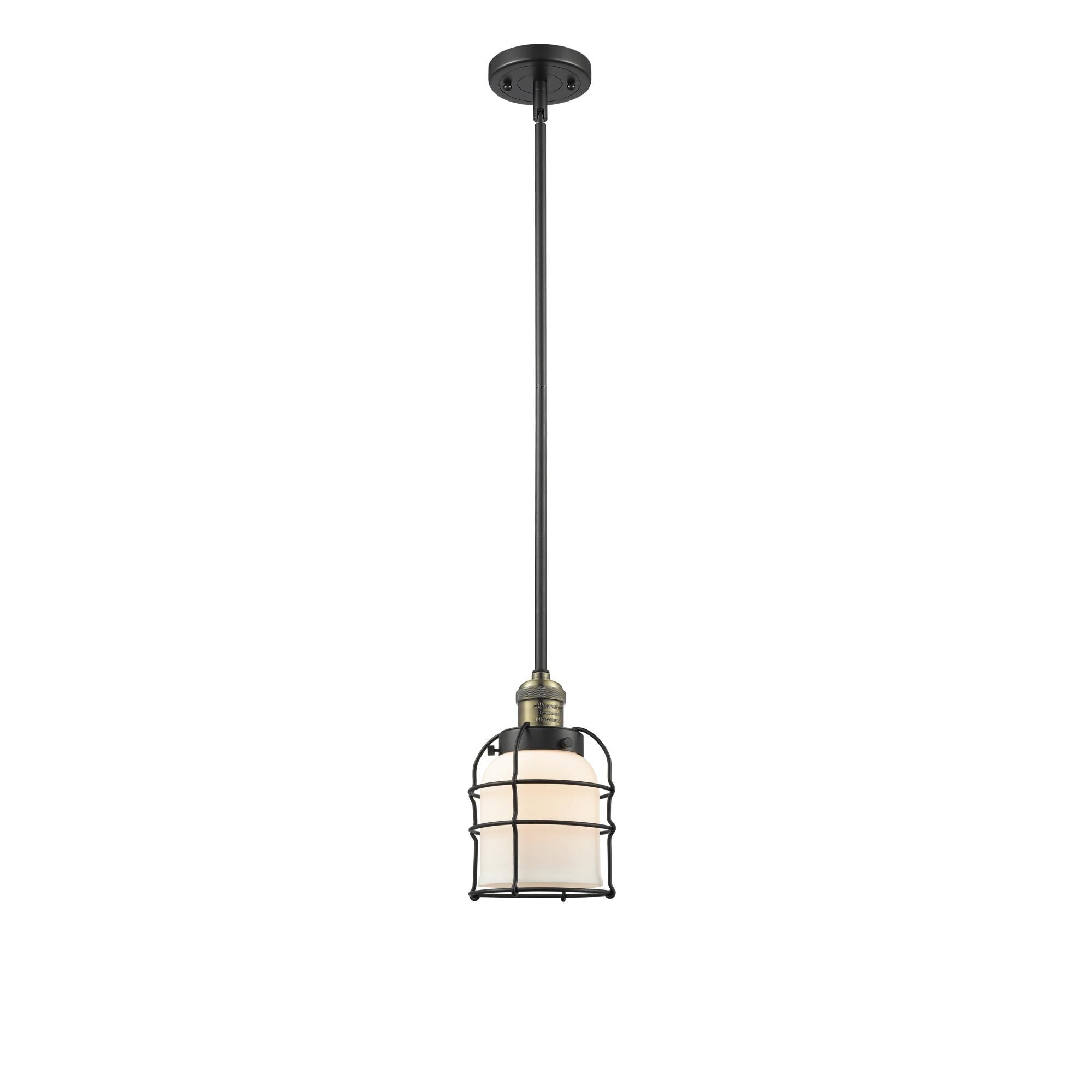 Innovations Lighting Bruno Marashlian Small Bell Cage 6 Inch Mini Pendant Small Bell Cage - 201S-BAB-G51-CE - Restoration-Vintage