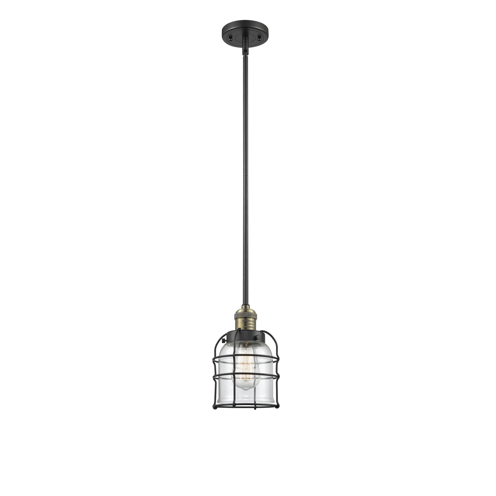 Innovations Lighting Bruno Marashlian Small Bell Cage 6 Inch Mini Pendant Small Bell Cage - 201S-BAB-G52-CE - Restoration-Vintage