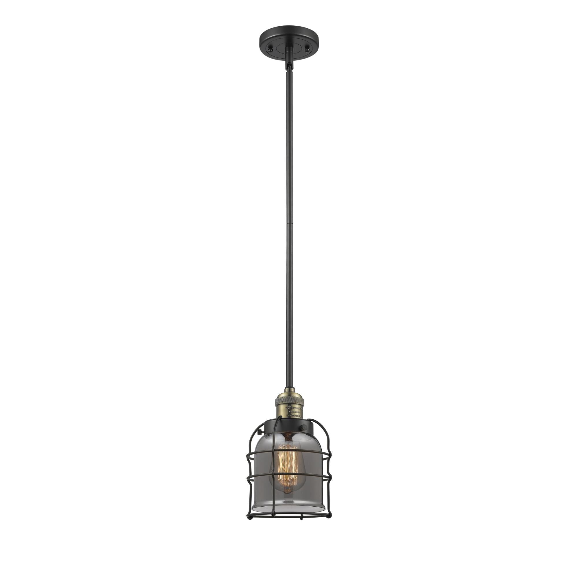 Innovations Lighting Bruno Marashlian Small Bell Cage 6 Inch Mini Pendant Small Bell Cage - 201S-BAB-G53-CE - Restoration-Vintage