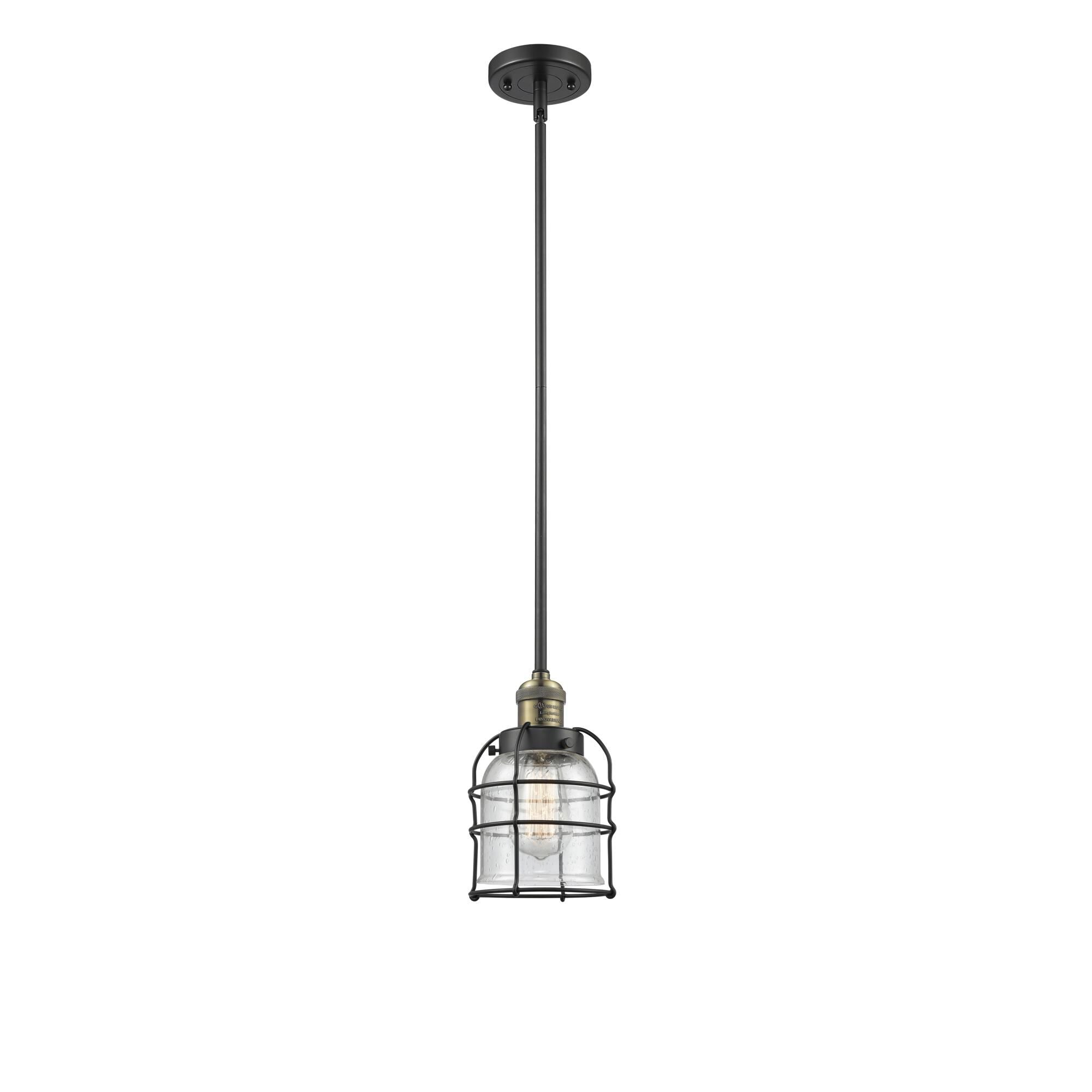 Innovations Lighting Bruno Marashlian Small Bell Cage 6 Inch Mini Pendant Small Bell Cage - 201S-BAB-G54-CE - Restoration-Vintage