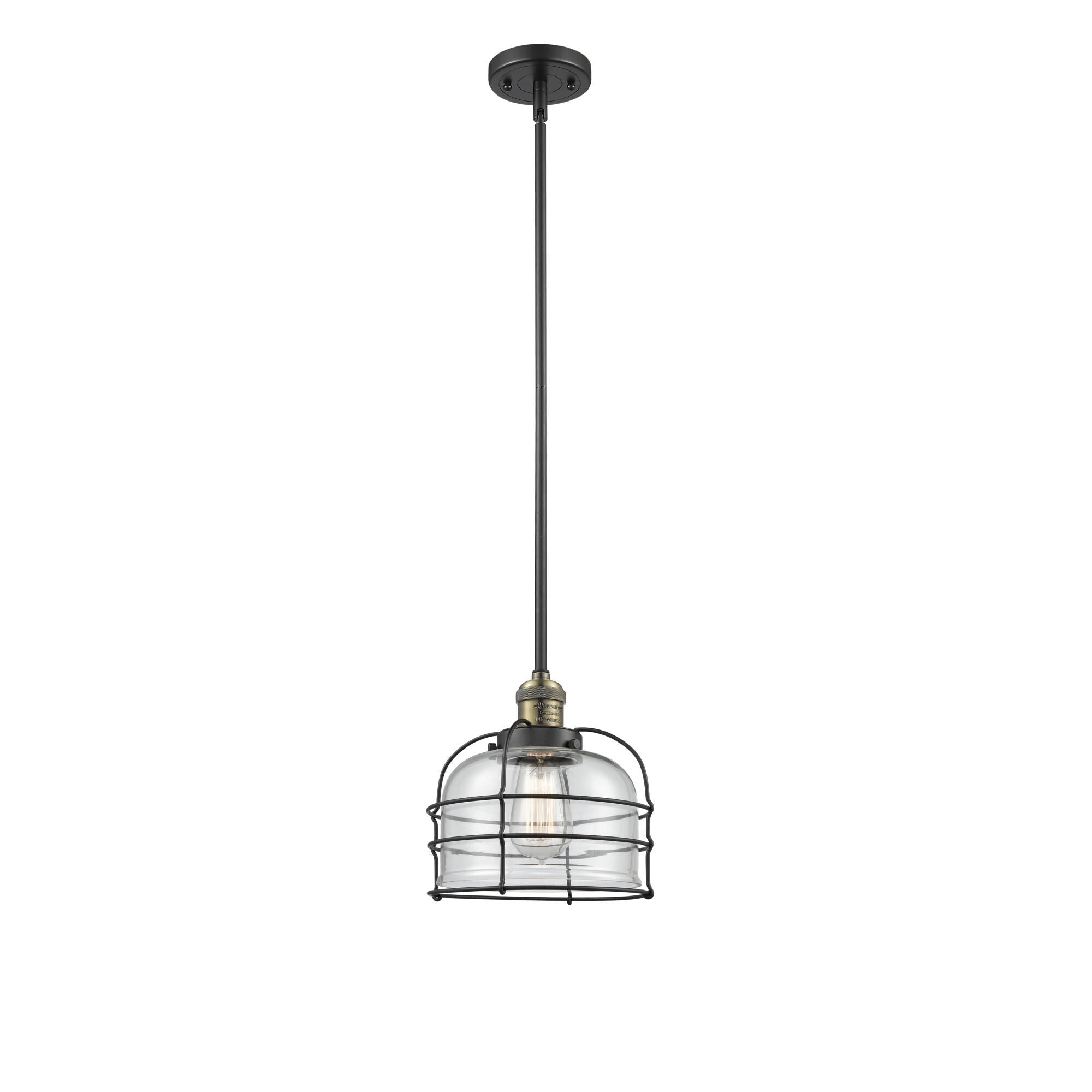 Innovations Lighting Bruno Marashlian Large Bell Cage 9 Inch Mini Pendant Large Bell Cage - 201S-BAB-G72-CE - Restoration-Vintage