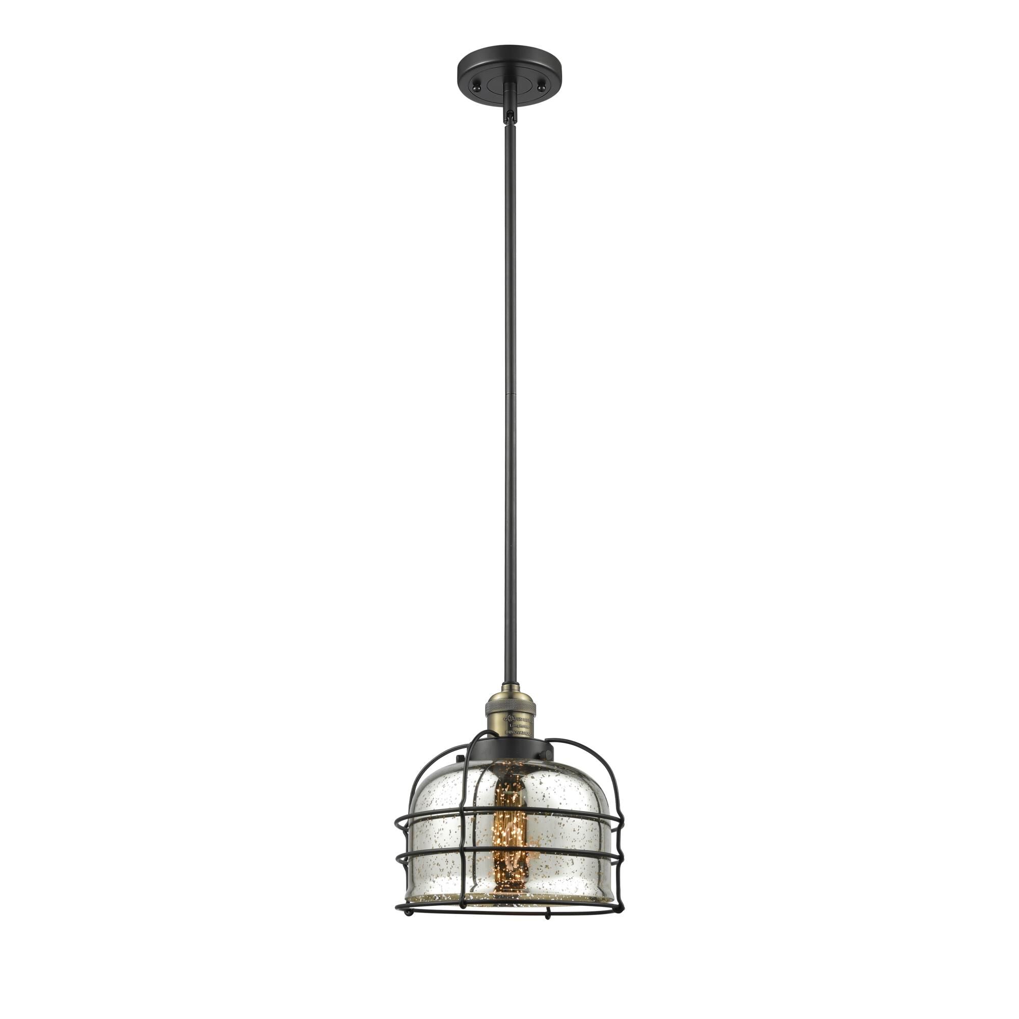 Innovations Lighting Bruno Marashlian Large Bell Cage 9 Inch Mini Pendant Large Bell Cage - 201S-BAB-G78-CE - Restoration-Vintage