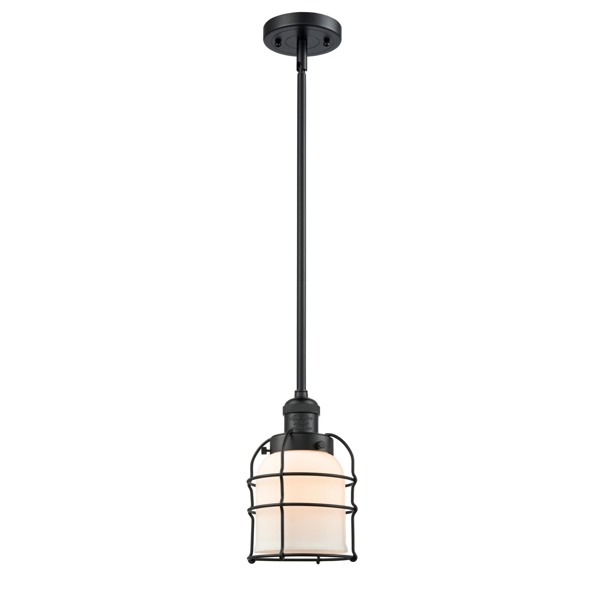 Innovations Lighting Bruno Marashlian Small Bell Cage 6 Inch Mini Pendant Small Bell Cage - 201S-BK-G51-CE - Restoration-Vintage