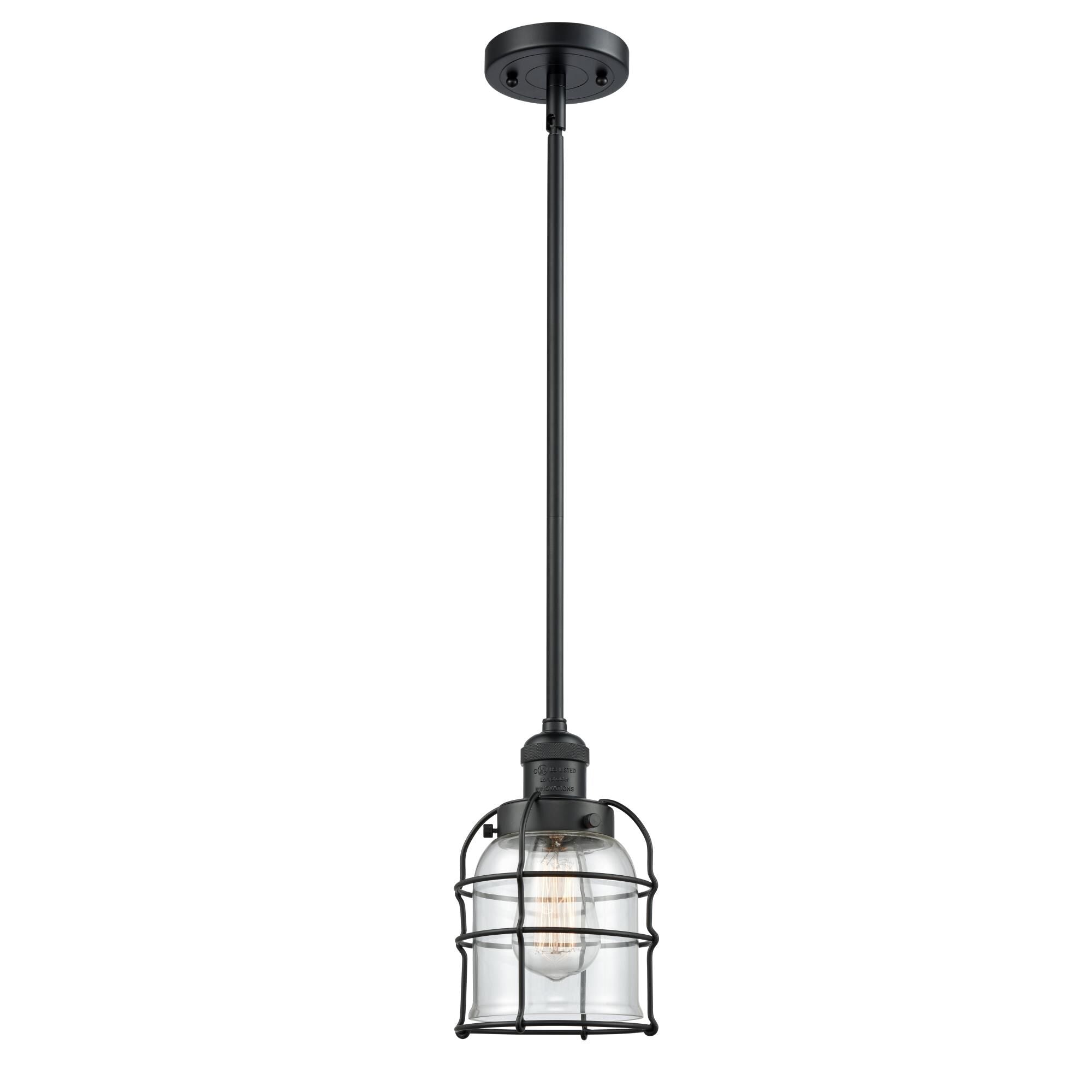 Innovations Lighting Bruno Marashlian Small Bell Cage 6 Inch Mini Pendant Small Bell Cage - 201S-BK-G52-CE - Restoration-Vintage