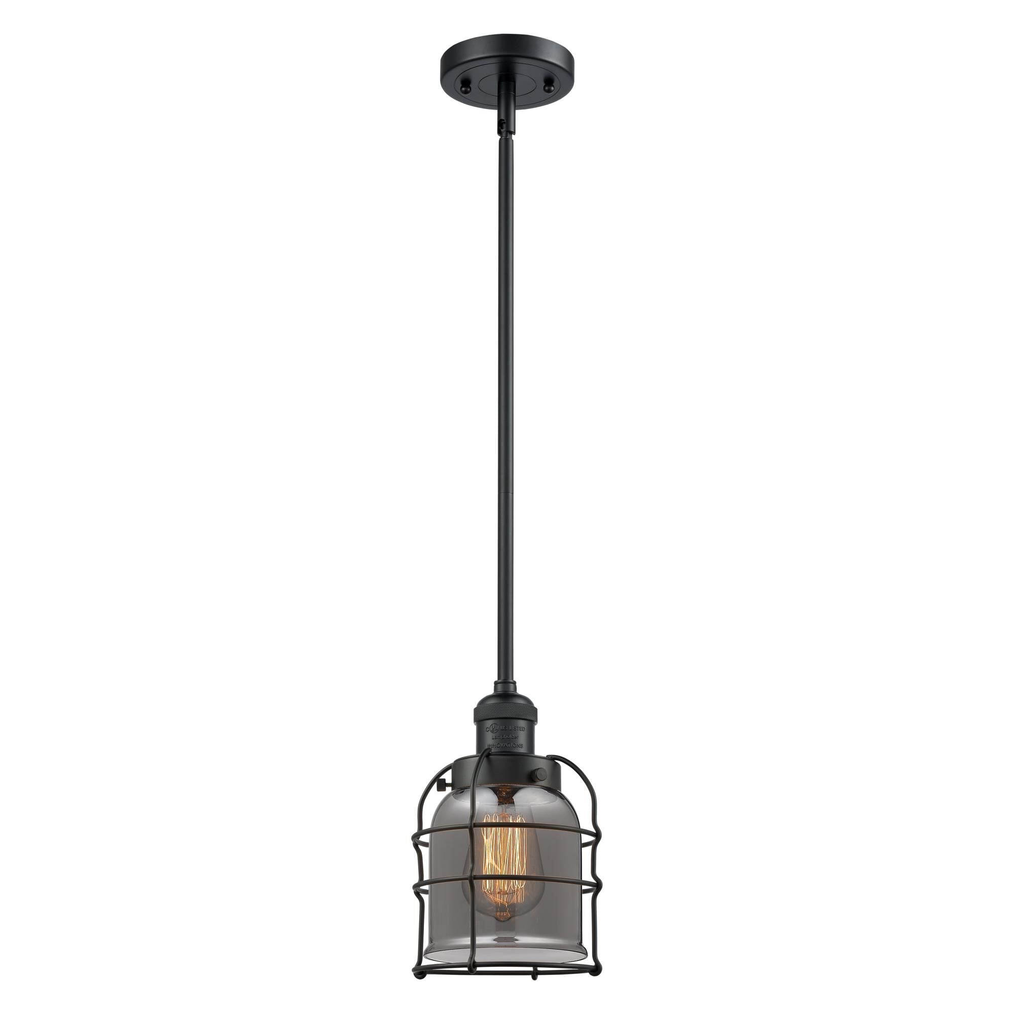 Innovations Lighting Bruno Marashlian Small Bell Cage 6 Inch Mini Pendant Small Bell Cage - 201S-BK-G53-CE - Restoration-Vintage
