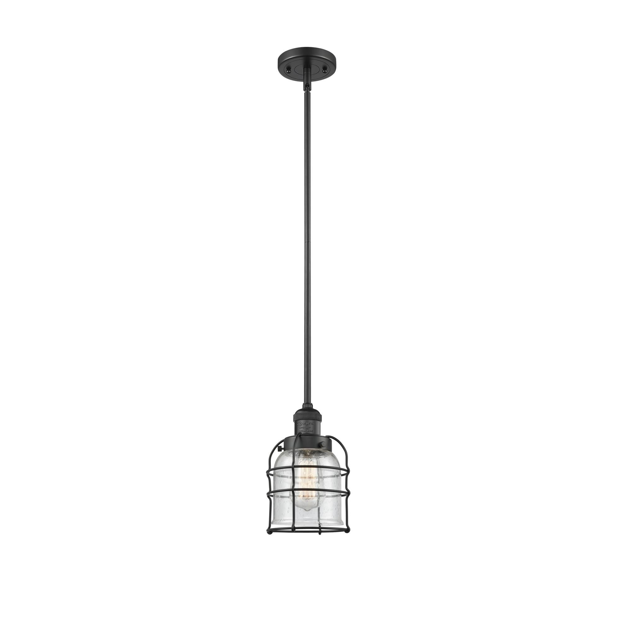 Innovations Lighting Bruno Marashlian Small Bell Cage 6 Inch Mini Pendant Small Bell Cage - 201S-BK-G54-CE - Restoration-Vintage