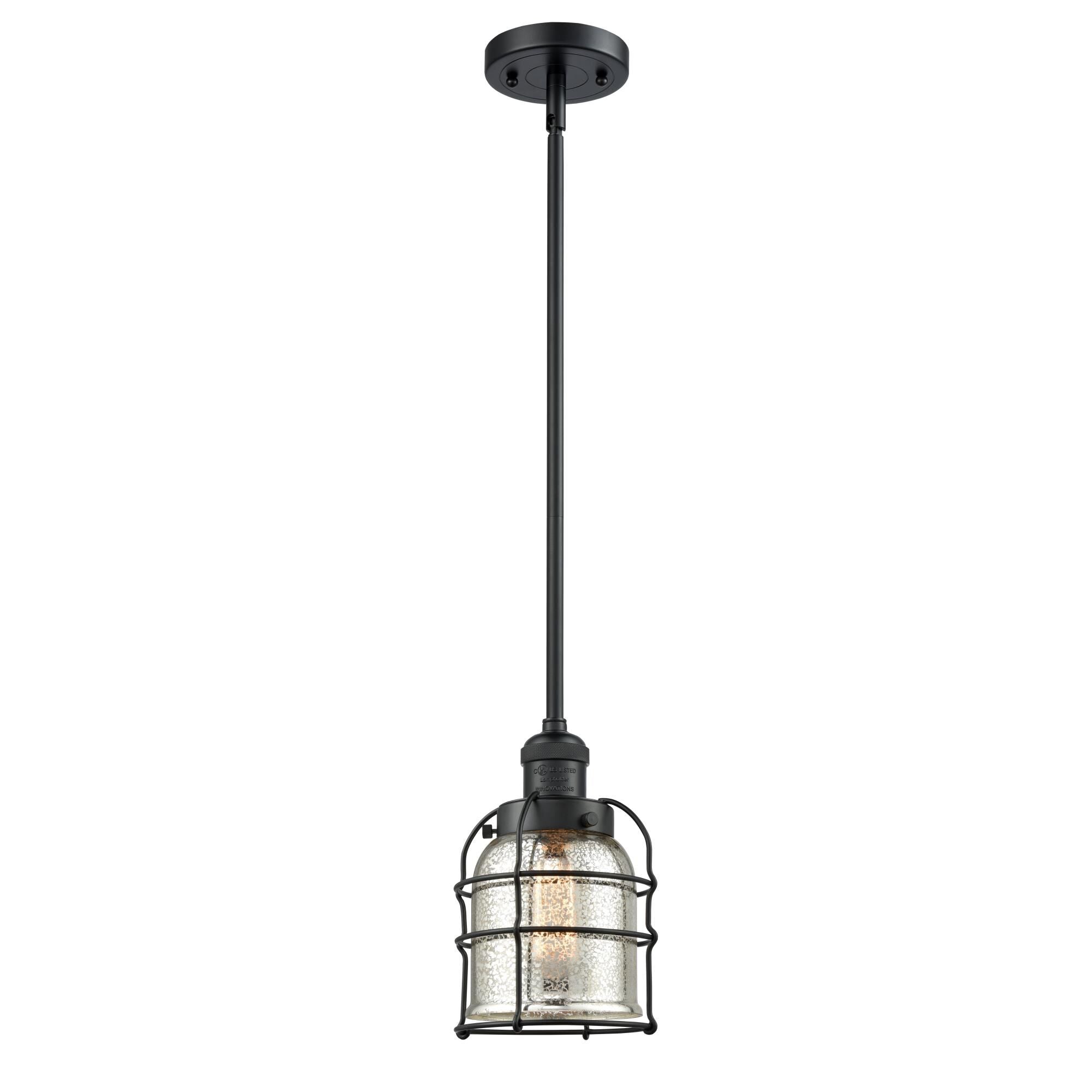 Innovations Lighting Bruno Marashlian Small Bell Cage 6 Inch Mini Pendant Small Bell Cage - 201S-BK-G58-CE - Restoration-Vintage