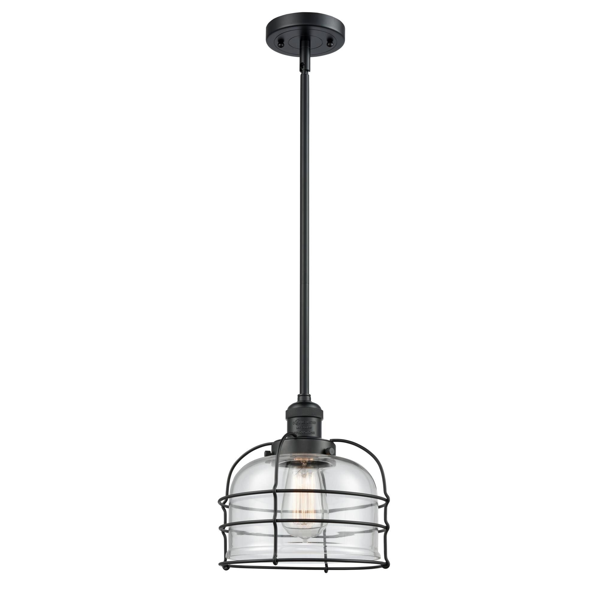 Innovations Lighting Bruno Marashlian Large Bell Cage 9 Inch Mini Pendant Large Bell Cage - 201S-BK-G72-CE - Restoration-Vintage