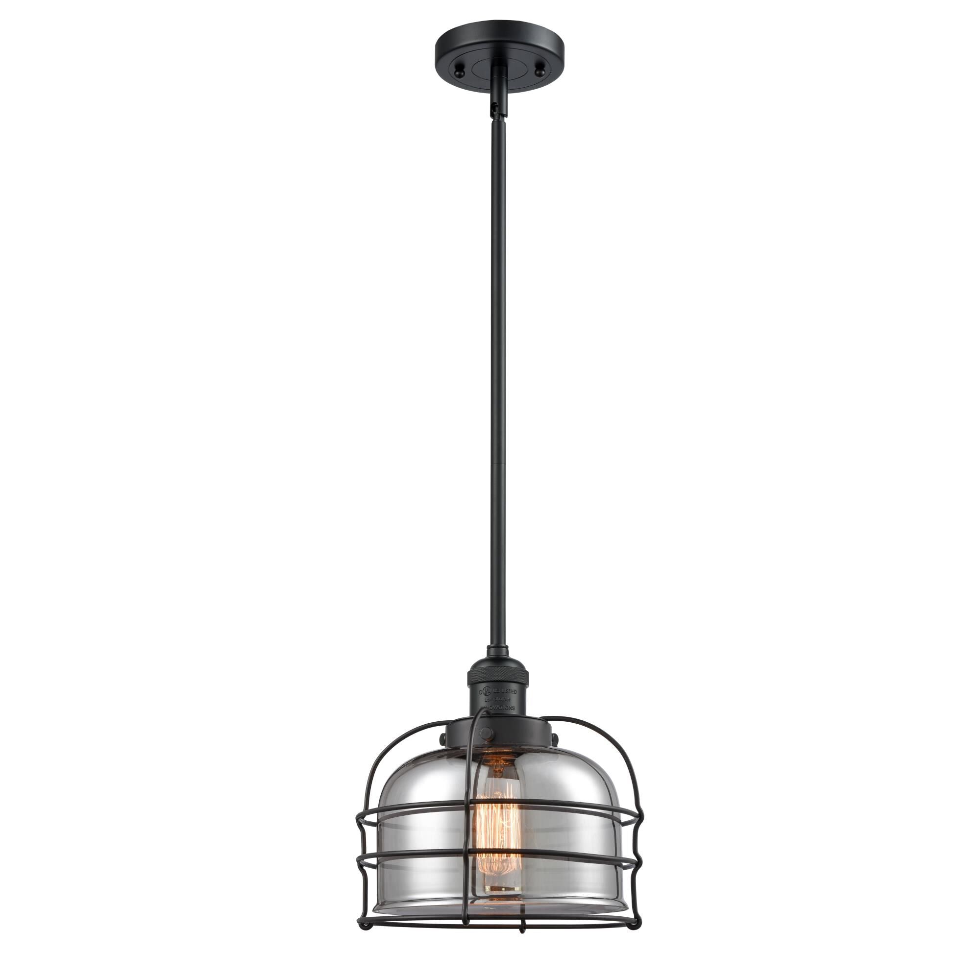 Innovations Lighting Bruno Marashlian Large Bell Cage 9 Inch Mini Pendant Large Bell Cage - 201S-BK-G73-CE - Restoration-Vintage
