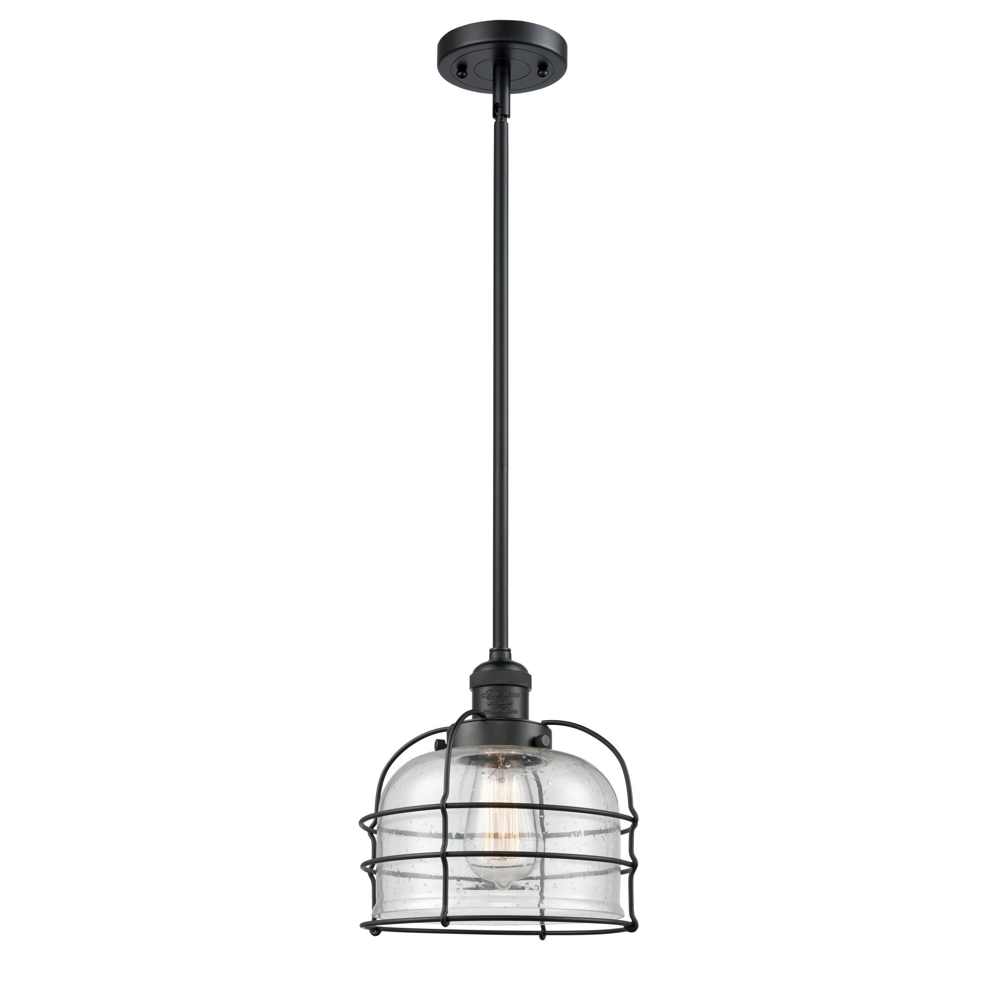 Innovations Lighting Bruno Marashlian Large Bell Cage 9 Inch Mini Pendant Large Bell Cage - 201S-BK-G74-CE - Restoration-Vintage