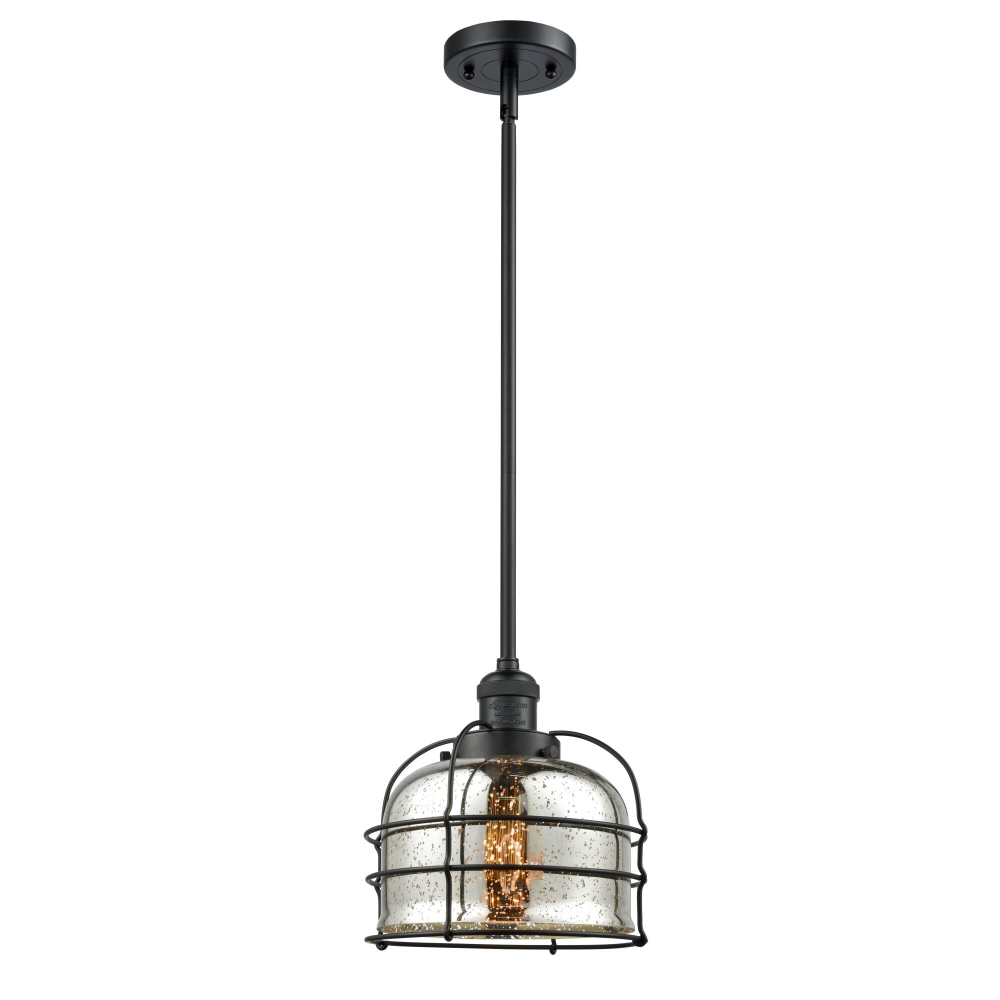 Innovations Lighting Bruno Marashlian Large Bell Cage 9 Inch Mini Pendant Large Bell Cage - 201S-BK-G78-CE - Restoration-Vintage