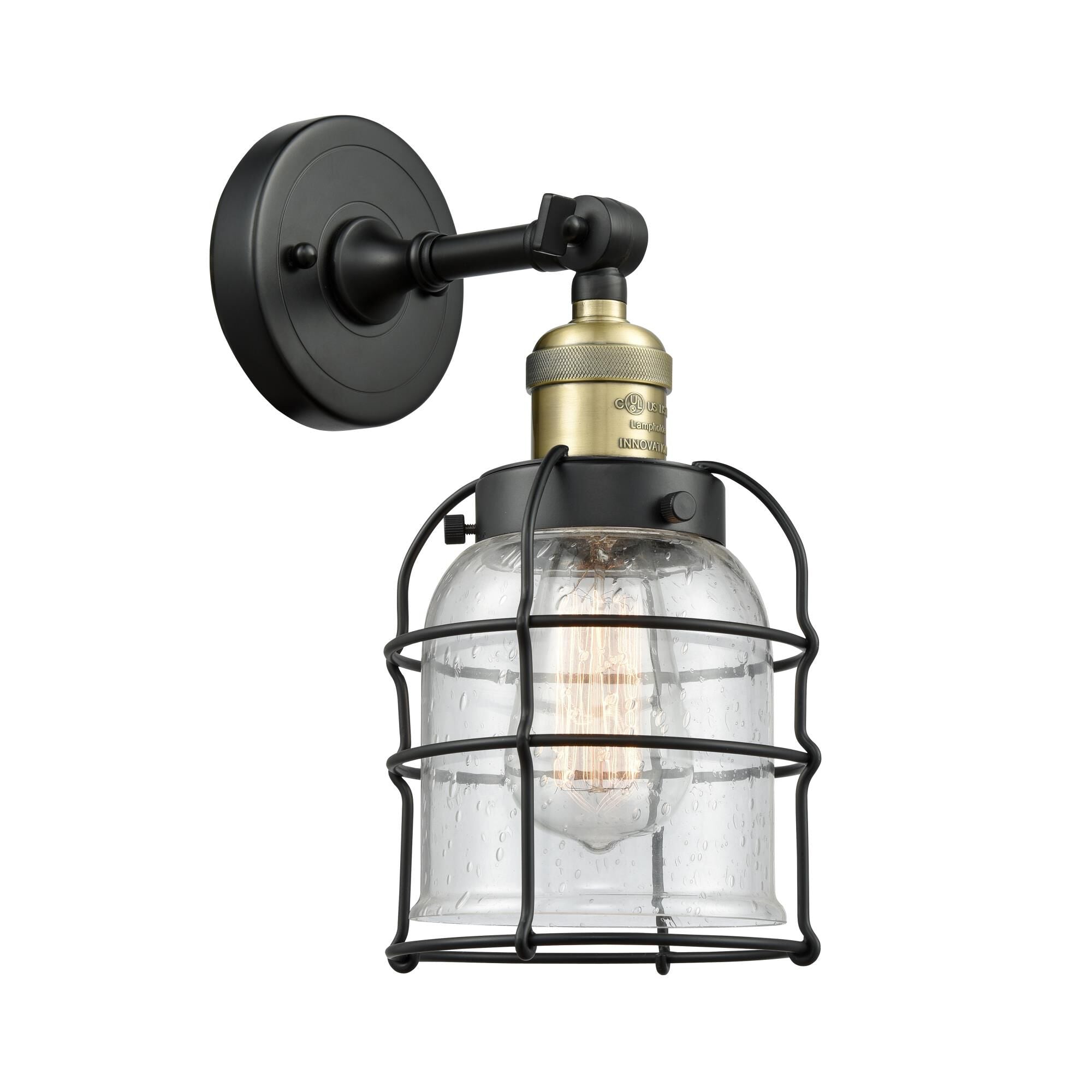 Innovations Lighting Bruno Marashlian Small Bell Cage 12 Inch Wall Sconce Small Bell Cage - 203-BAB-G54-CE - Restoration-Vintage