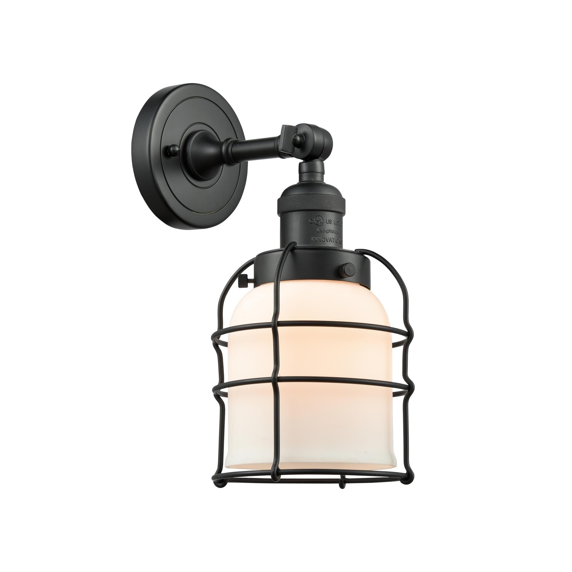 Innovations Lighting Bruno Marashlian Small Bell Cage 12 Inch Wall Sconce Small Bell Cage - 203-BK-G51-CE - Restoration-Vintage