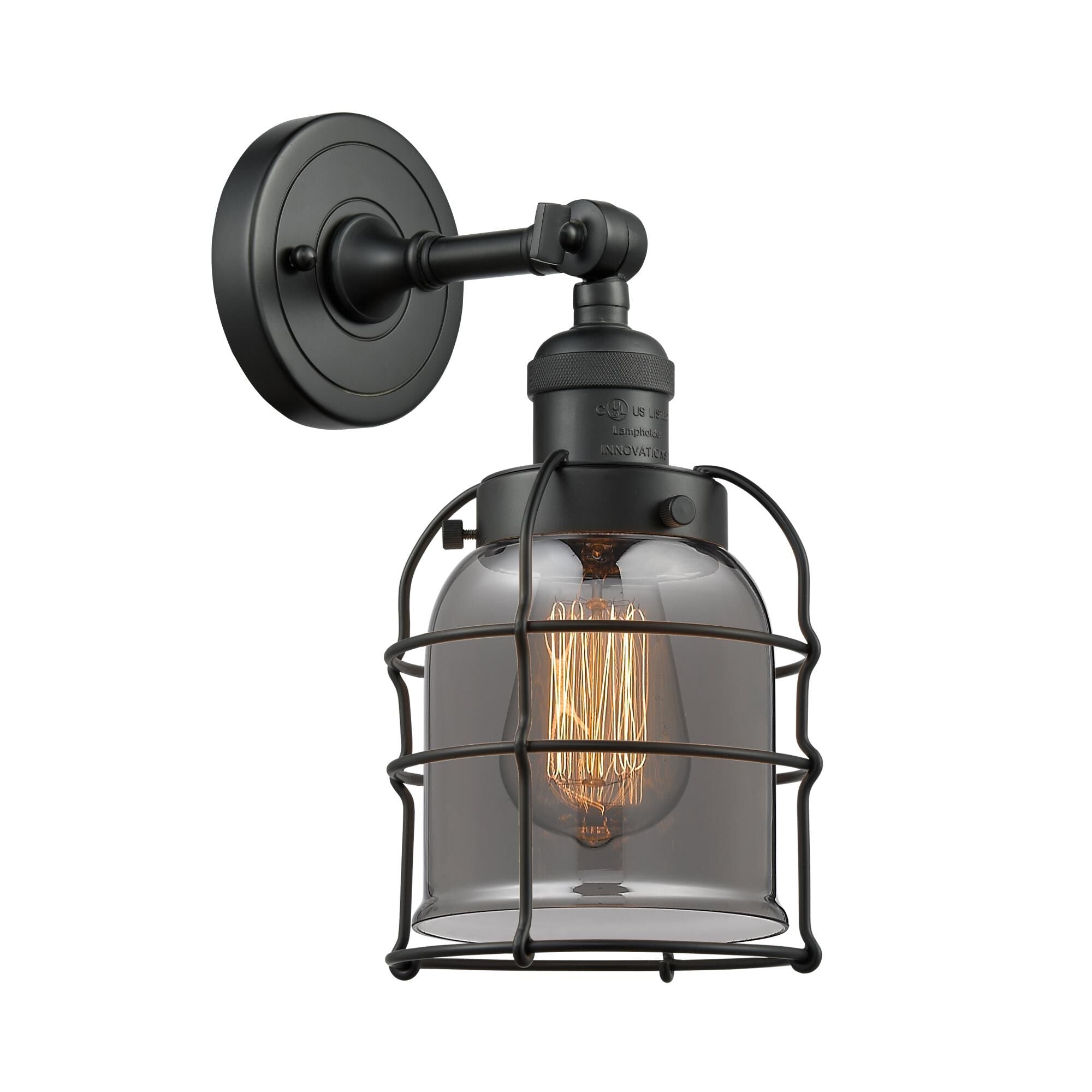 Innovations Lighting Bruno Marashlian Small Bell Cage 12 Inch Wall Sconce Small Bell Cage - 203-BK-G53-CE - Restoration-Vintage
