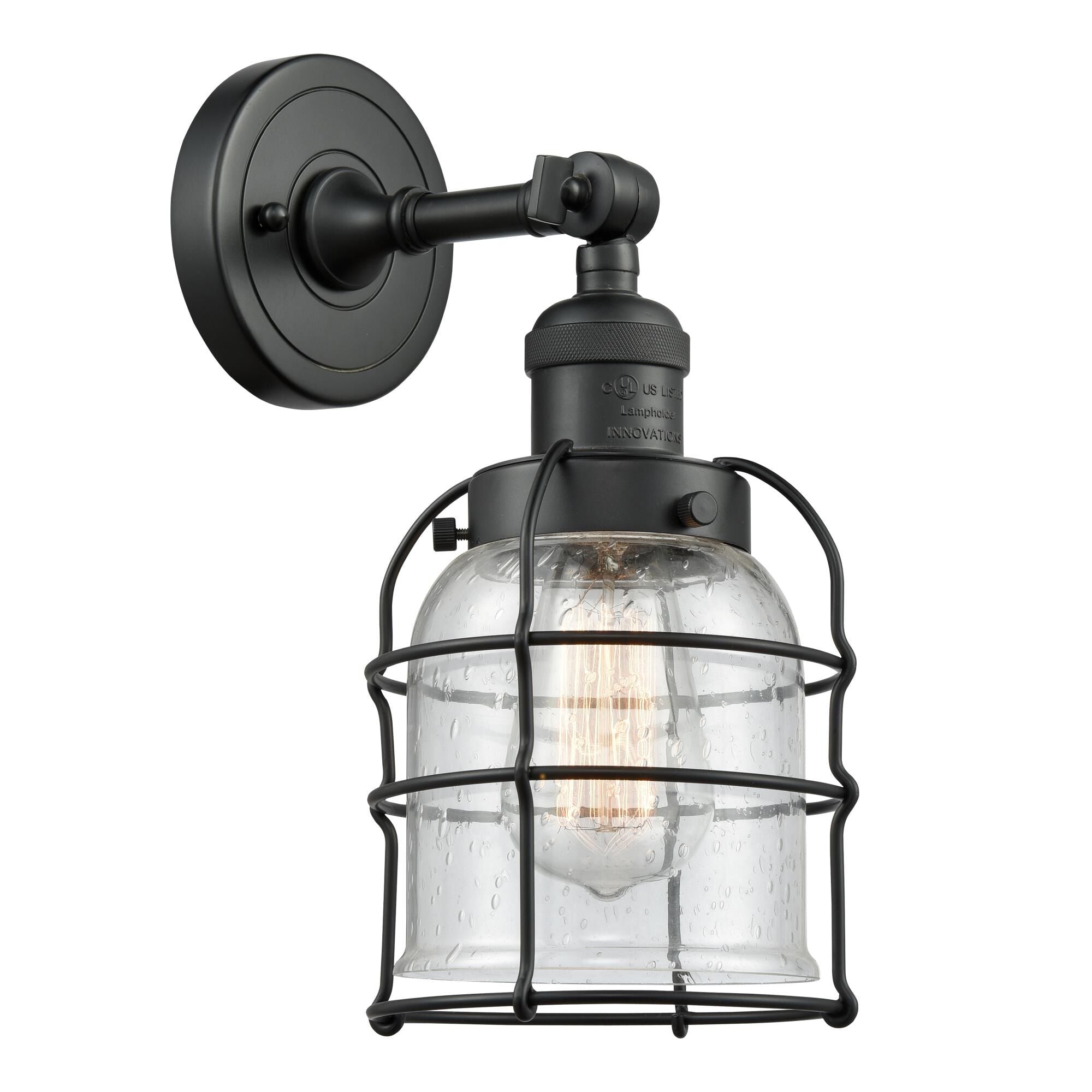 Innovations Lighting Bruno Marashlian Small Bell Cage 12 Inch Wall Sconce Small Bell Cage - 203-BK-G54-CE - Restoration-Vintage