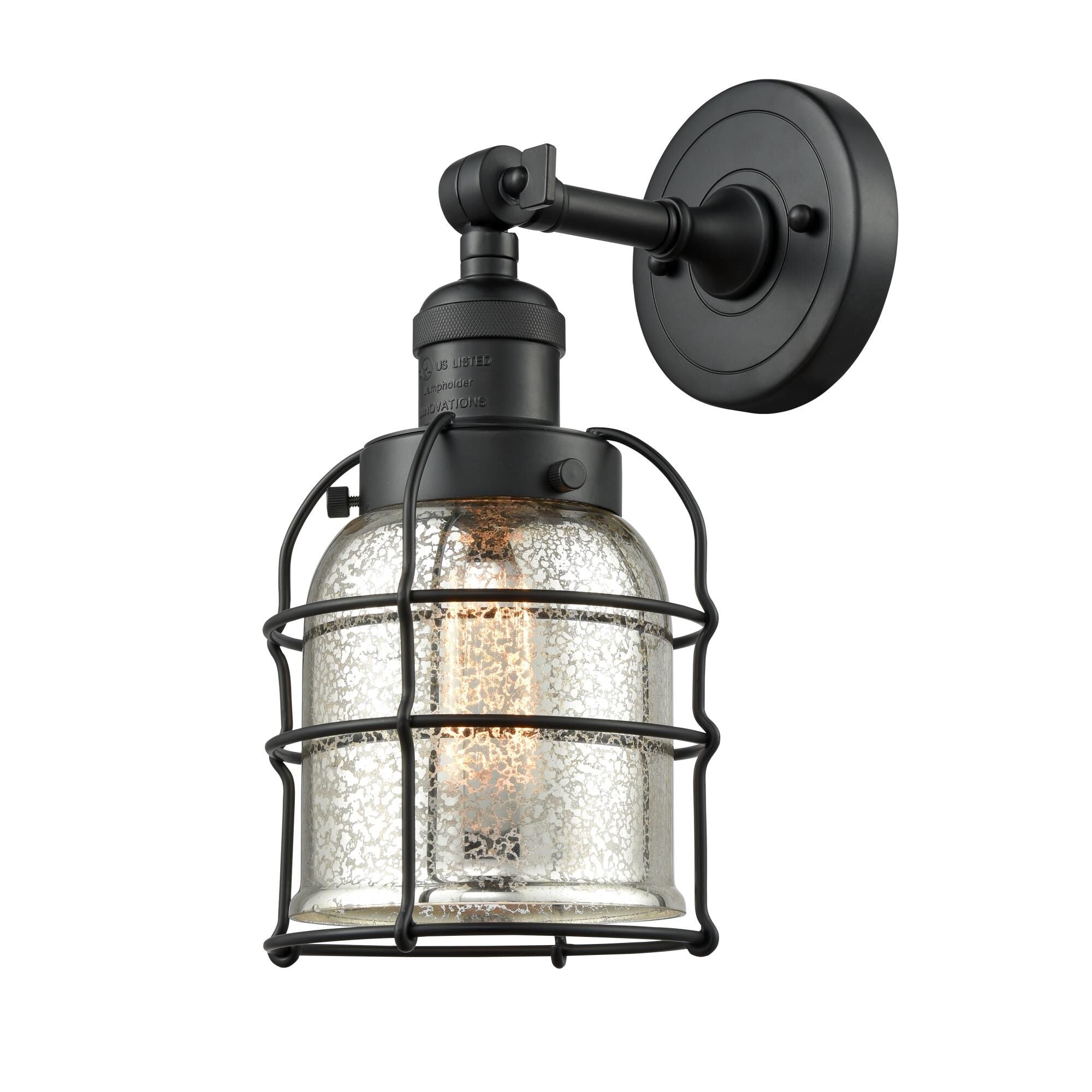 Innovations Lighting Bruno Marashlian Small Bell Cage 12 Inch Wall Sconce Small Bell Cage - 203-BK-G58-CE - Restoration-Vintage