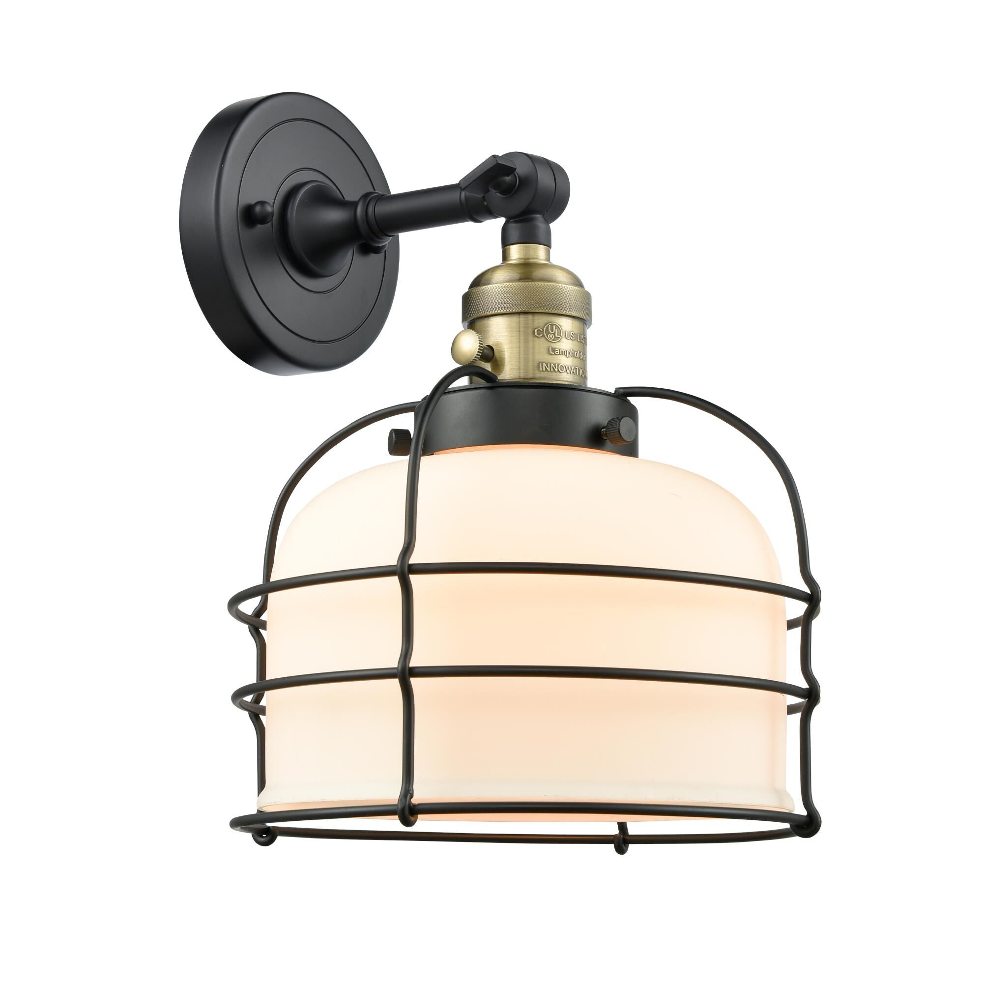 Innovations Lighting Bell Cage 12 Inch Wall Sconce Bell Cage - 203SW-BAB-G71-CE - Restoration-Vintage