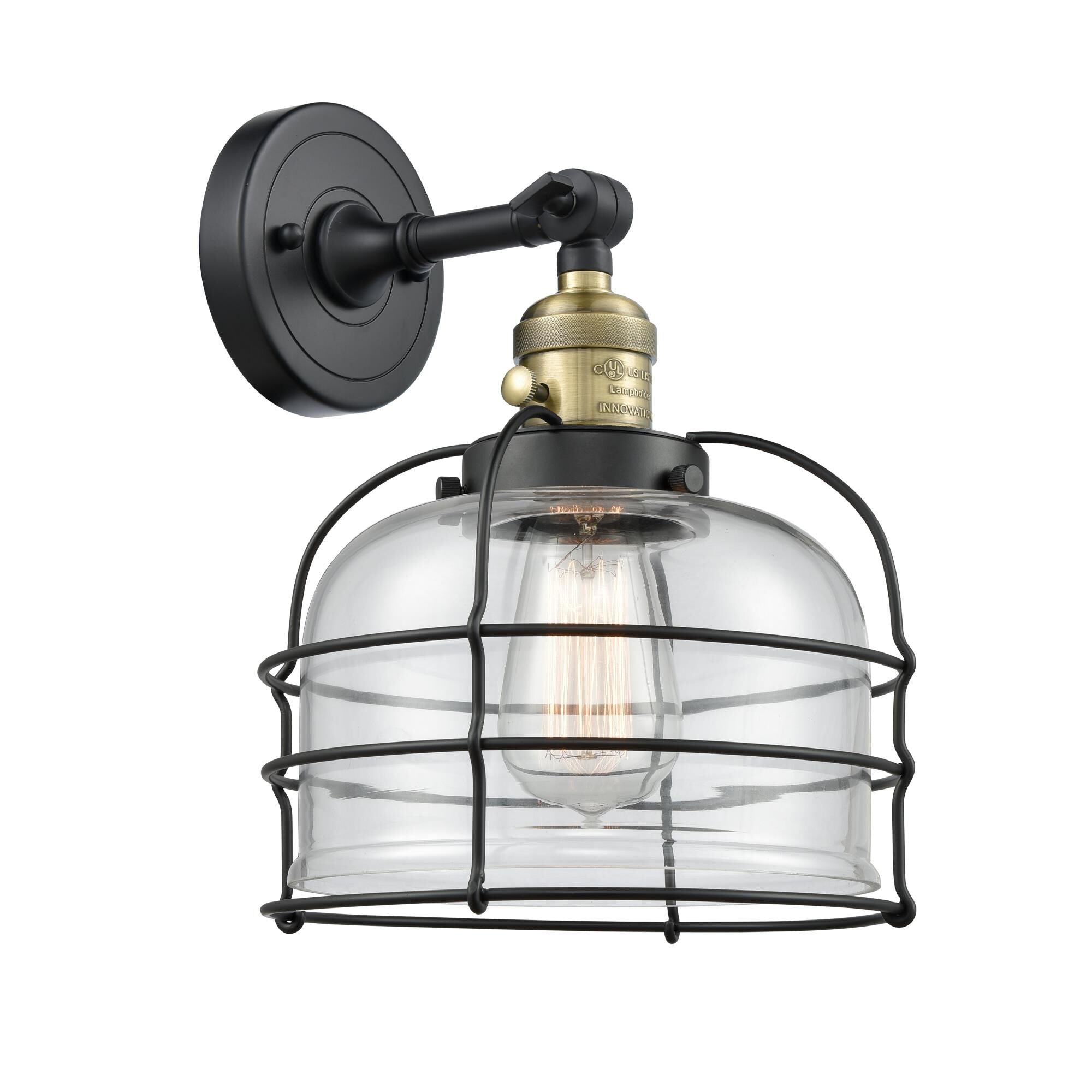 Innovations Lighting Bell Cage 12 Inch Wall Sconce Bell Cage - 203SW-BAB-G72-CE - Restoration-Vintage