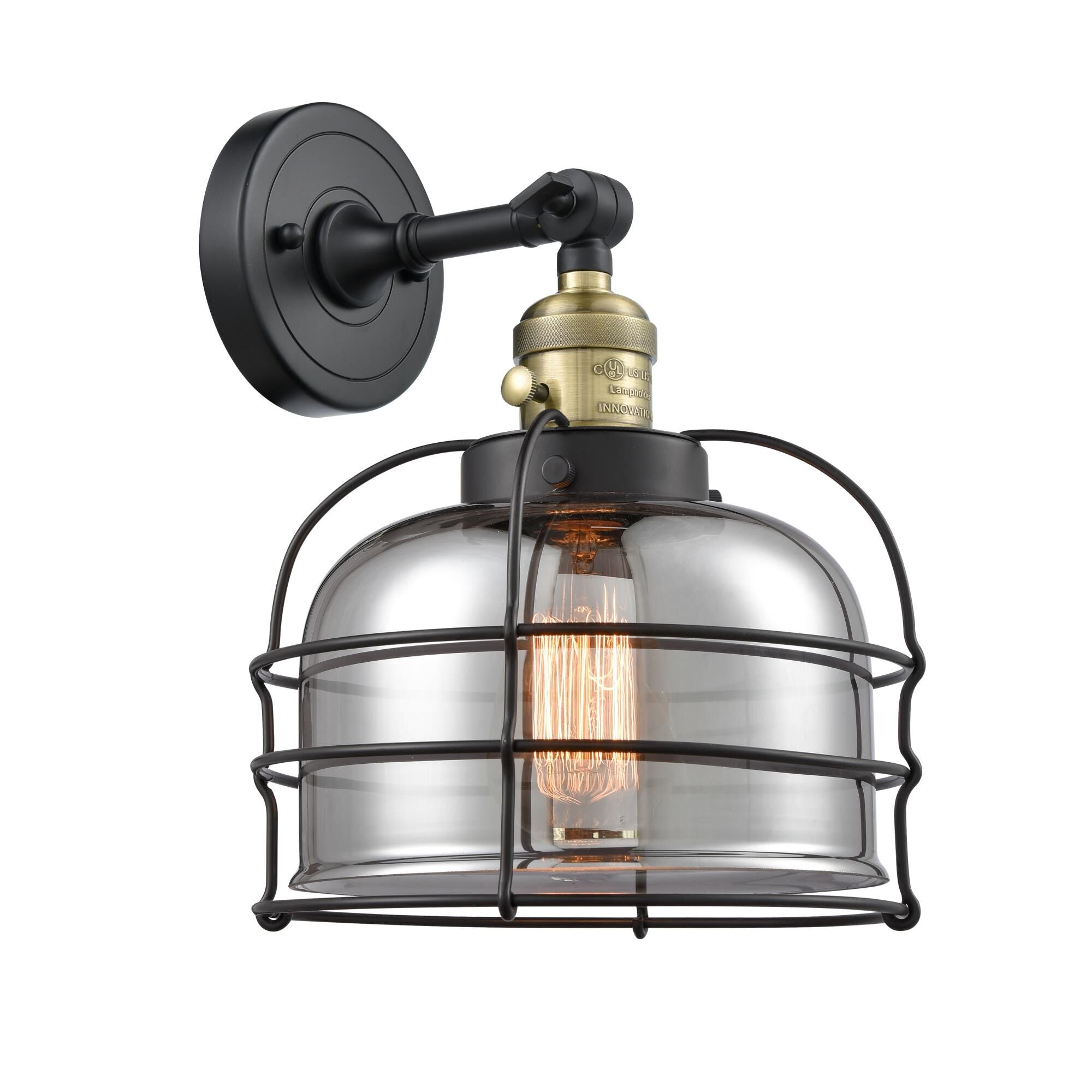 Innovations Lighting Bell Cage 12 Inch Wall Sconce Bell Cage - 203SW-BAB-G73-CE - Restoration-Vintage