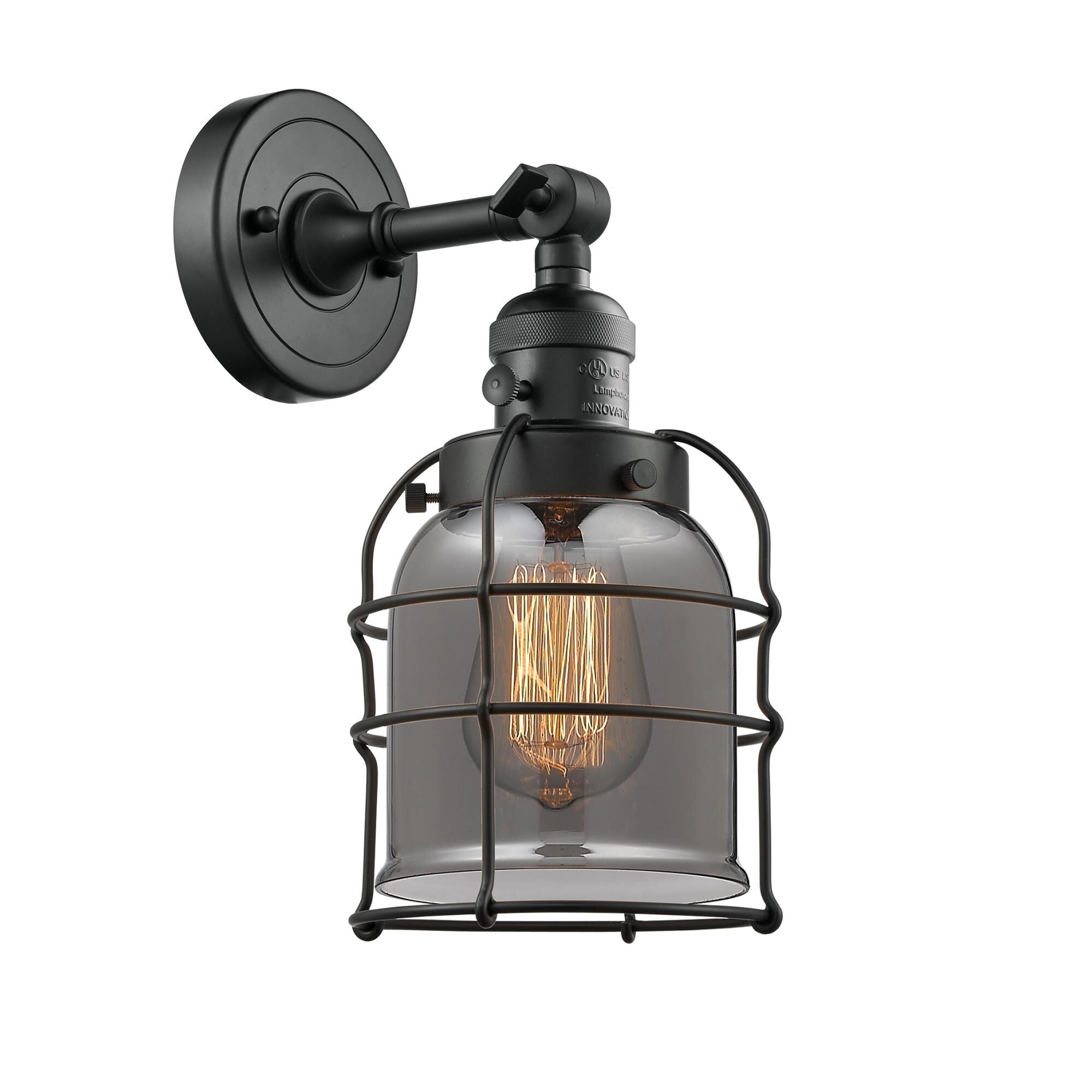 Innovations Lighting Bell Cage 12 Inch Wall Sconce Bell Cage - 203SW-BK-G53-CE - Restoration-Vintage