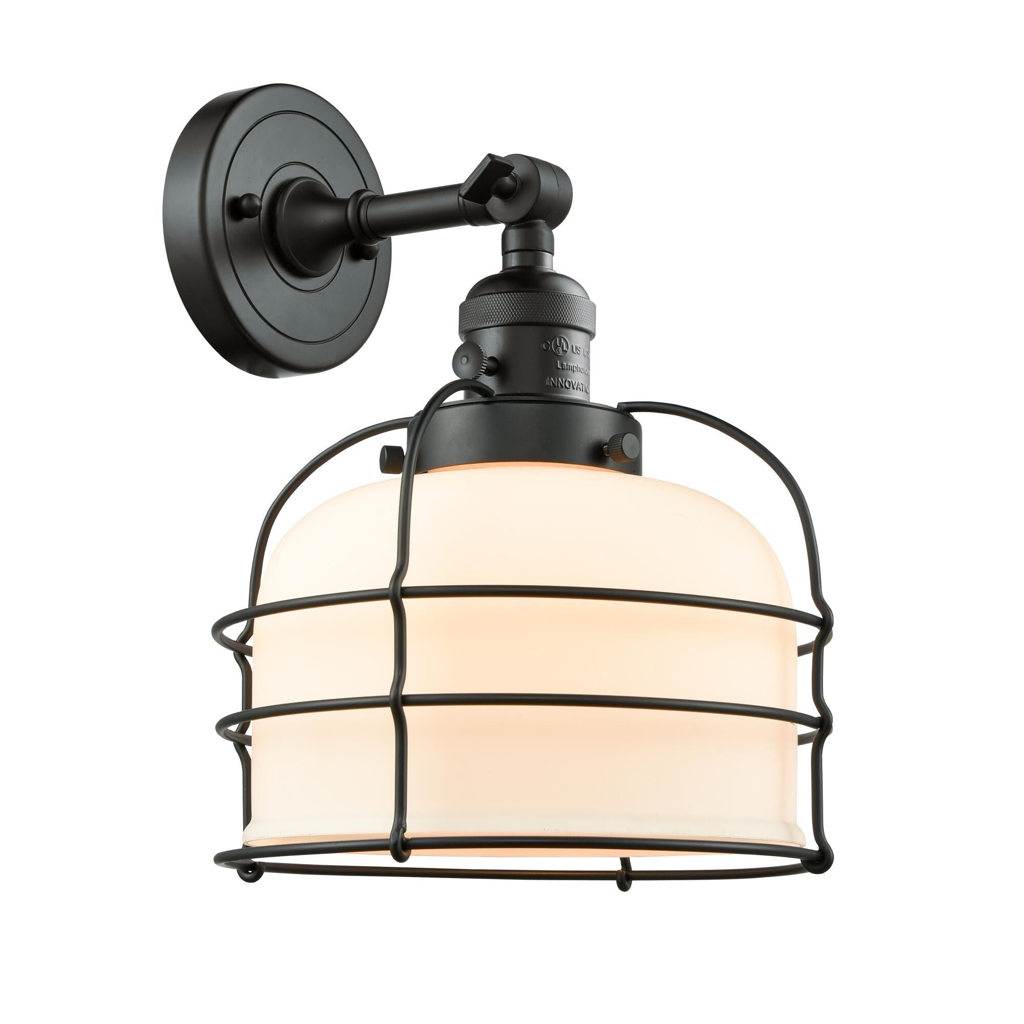 Innovations Lighting Bruno Marashlian Large Bell Cage 9 Inch Wall Sconce Large Bell Cage - 203SW-BK-G71-CE - Restoration-Vintage