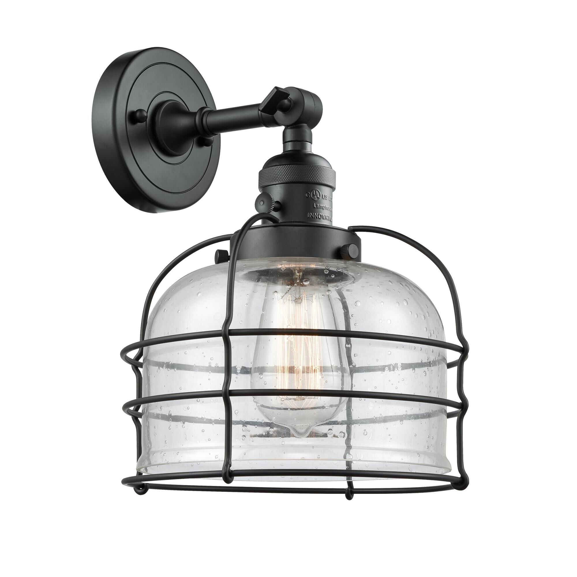 Innovations Lighting Bruno Marashlian Large Bell Cage 9 Inch Wall Sconce Large Bell Cage - 203SW-BK-G74-CE - Restoration-Vintage