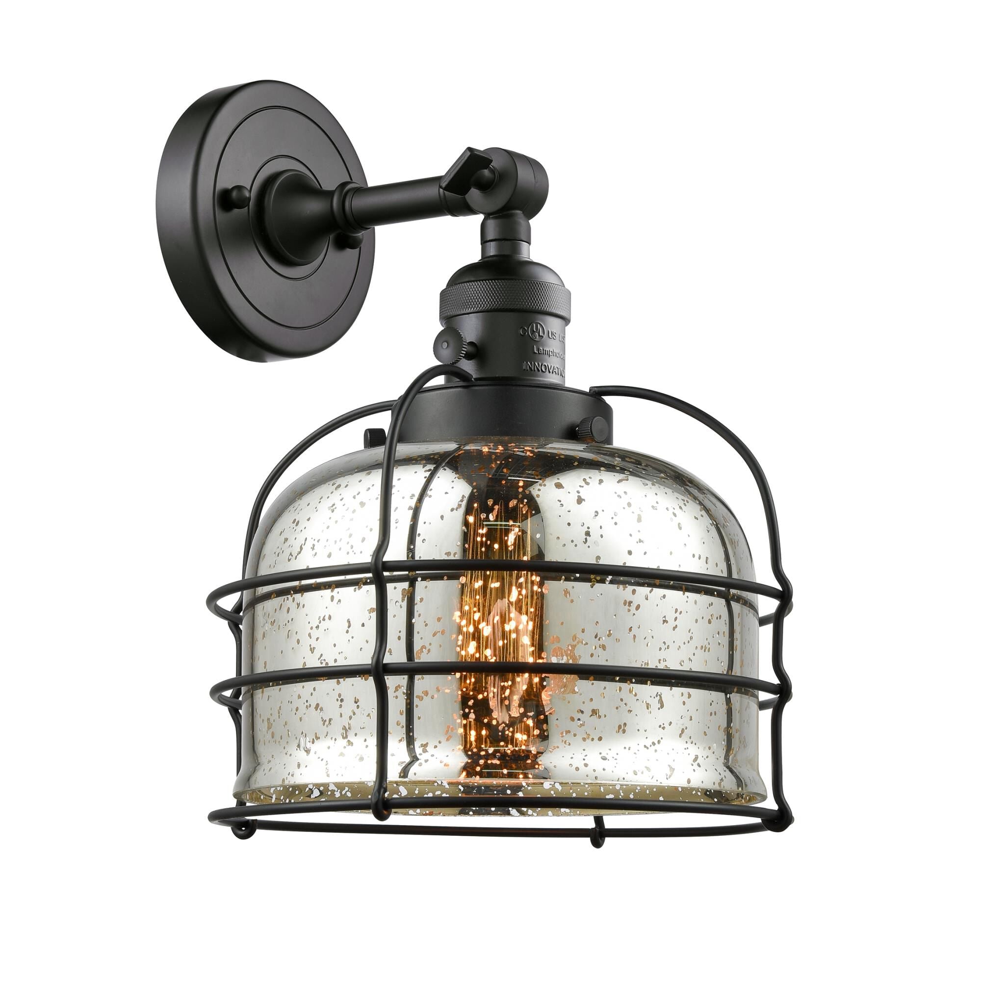 Innovations Lighting Bruno Marashlian Large Bell Cage 9 Inch Wall Sconce Large Bell Cage - 203SW-BK-G78-CE - Restoration-Vintage