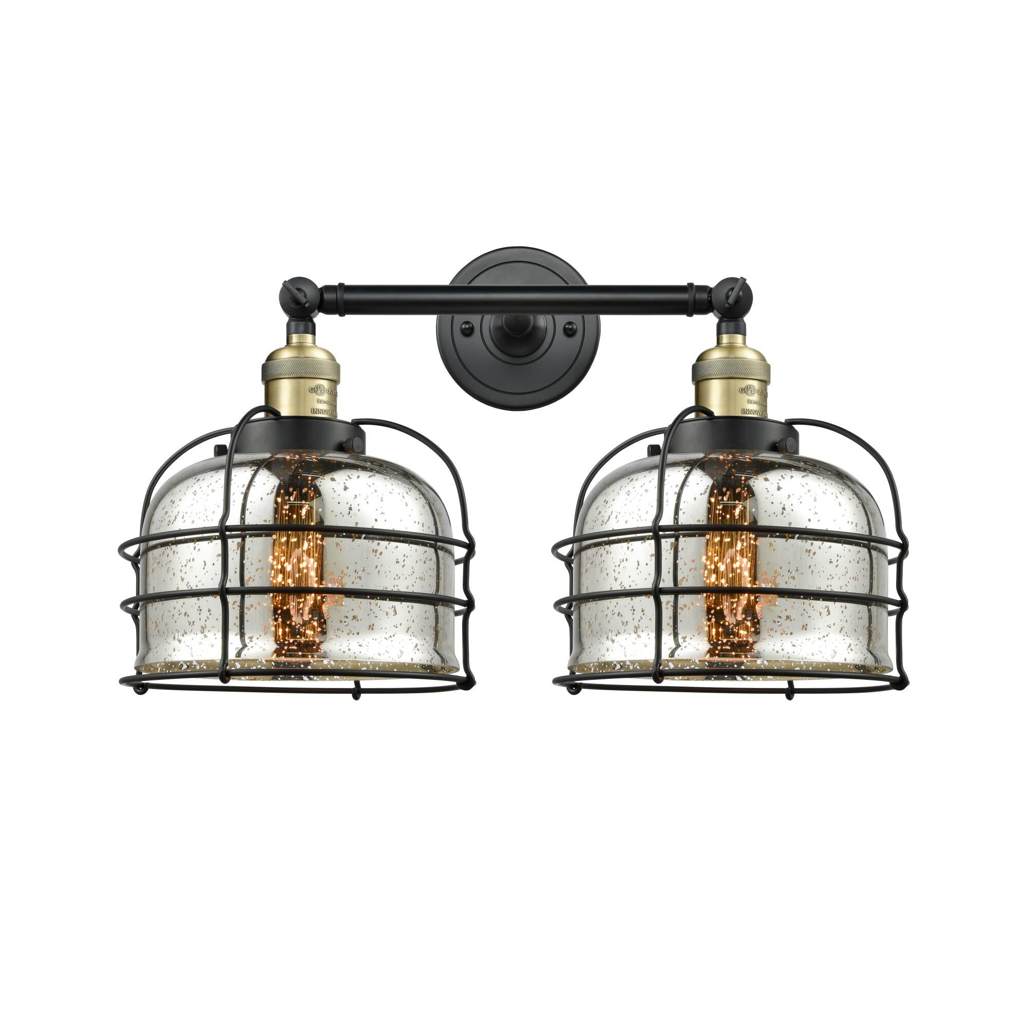 Innovations Lighting Bruno Marashlian Large Bell Cage 19 Inch 2 Light Bath Vanity Light Large Bell Cage - 208-BAB-G78-CE - Restoration-Vintage