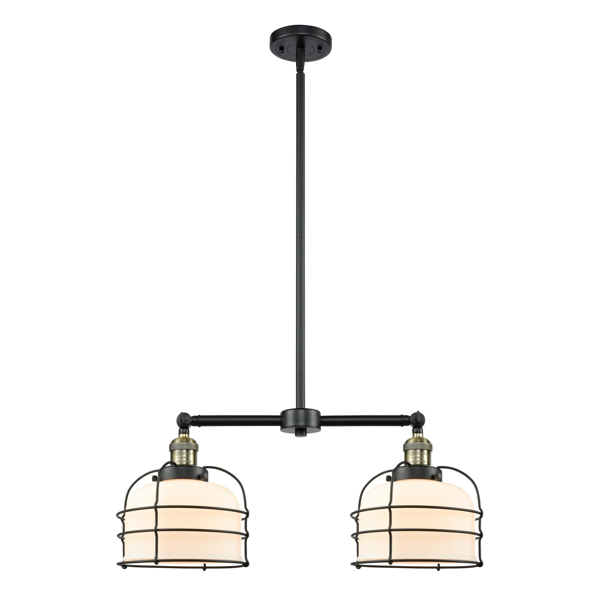 Innovations Lighting Bruno Marashlian Large Bell Cage 24 Inch 2 Light Chandelier Large Bell Cage - 209-BAB-G71-CE - Restoration-Vintage