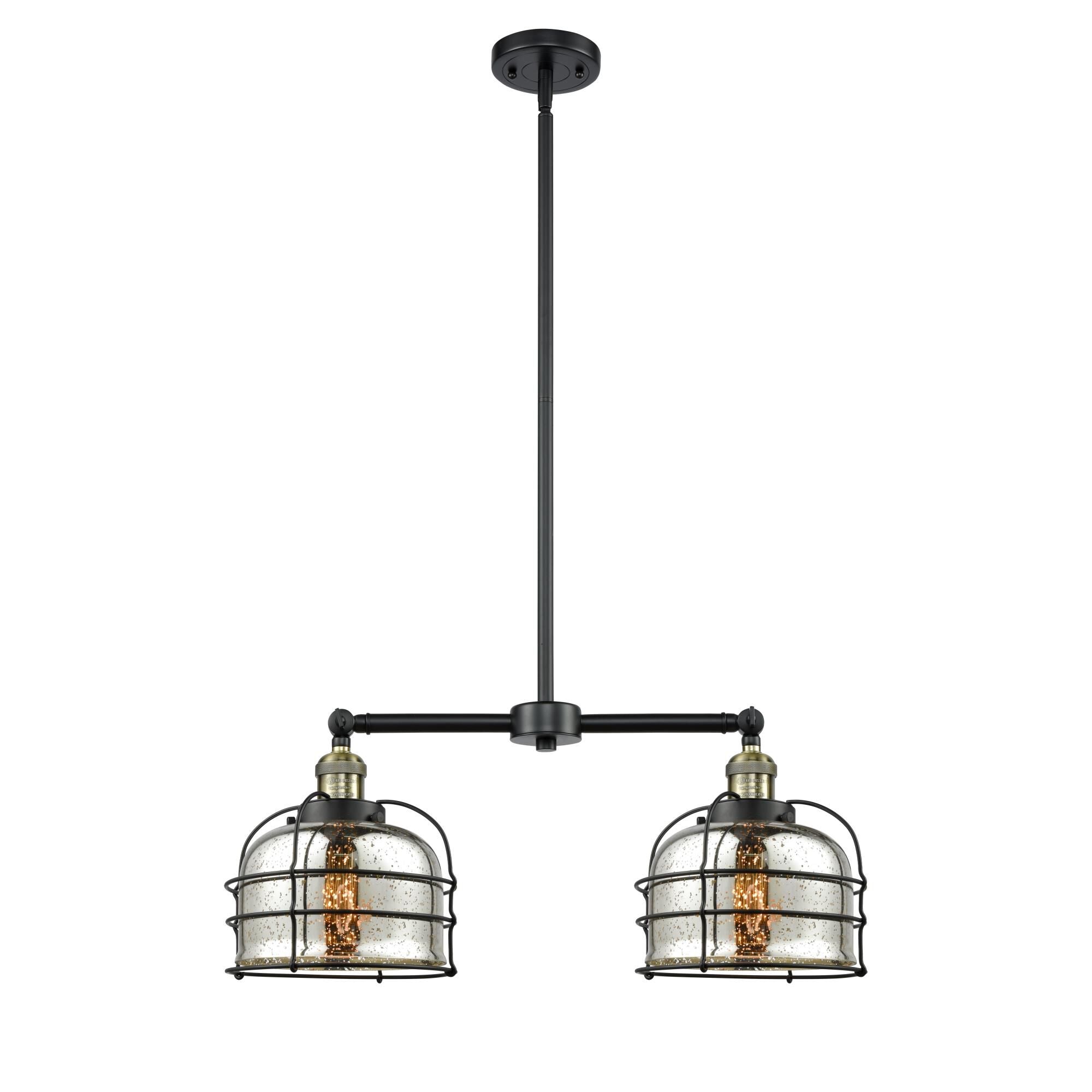 Innovations Lighting Bruno Marashlian Large Bell Cage 24 Inch 2 Light Chandelier Large Bell Cage - 209-BAB-G78-CE - Restoration-Vintage