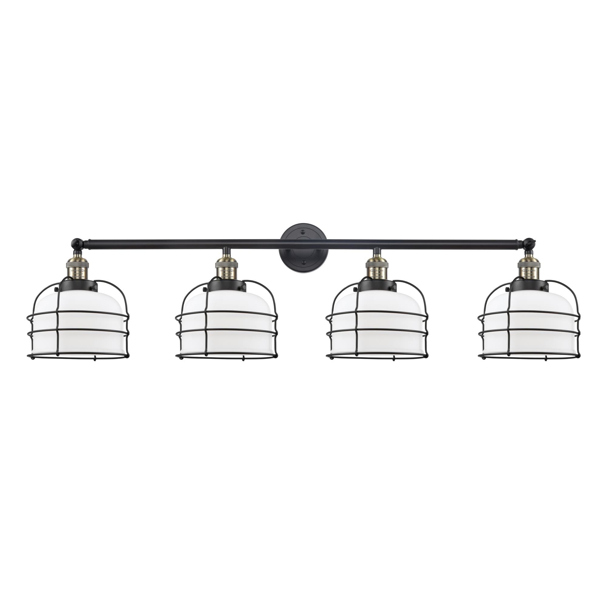 Innovations Lighting Bruno Marashlian Large Bell Cage 44 Inch 4 Light Bath Vanity Light Large Bell Cage - 215-BAB-G71-CE - Industrial