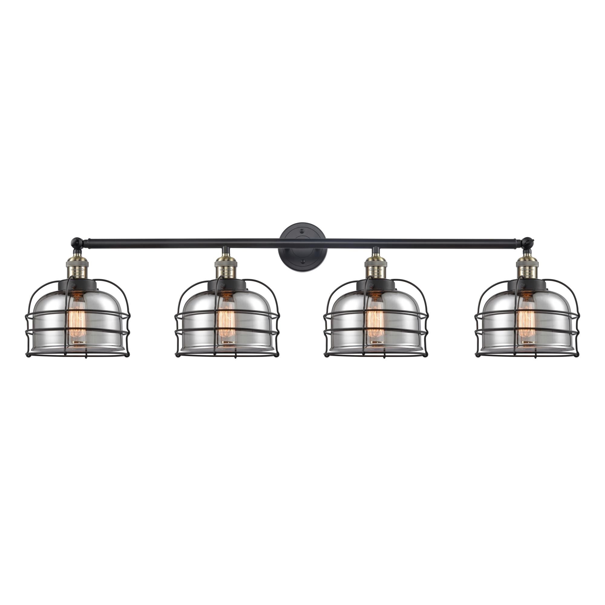 Innovations Lighting Bruno Marashlian Large Bell Cage 44 Inch 4 Light Bath Vanity Light Large Bell Cage - 215-BAB-G73-CE - Industrial