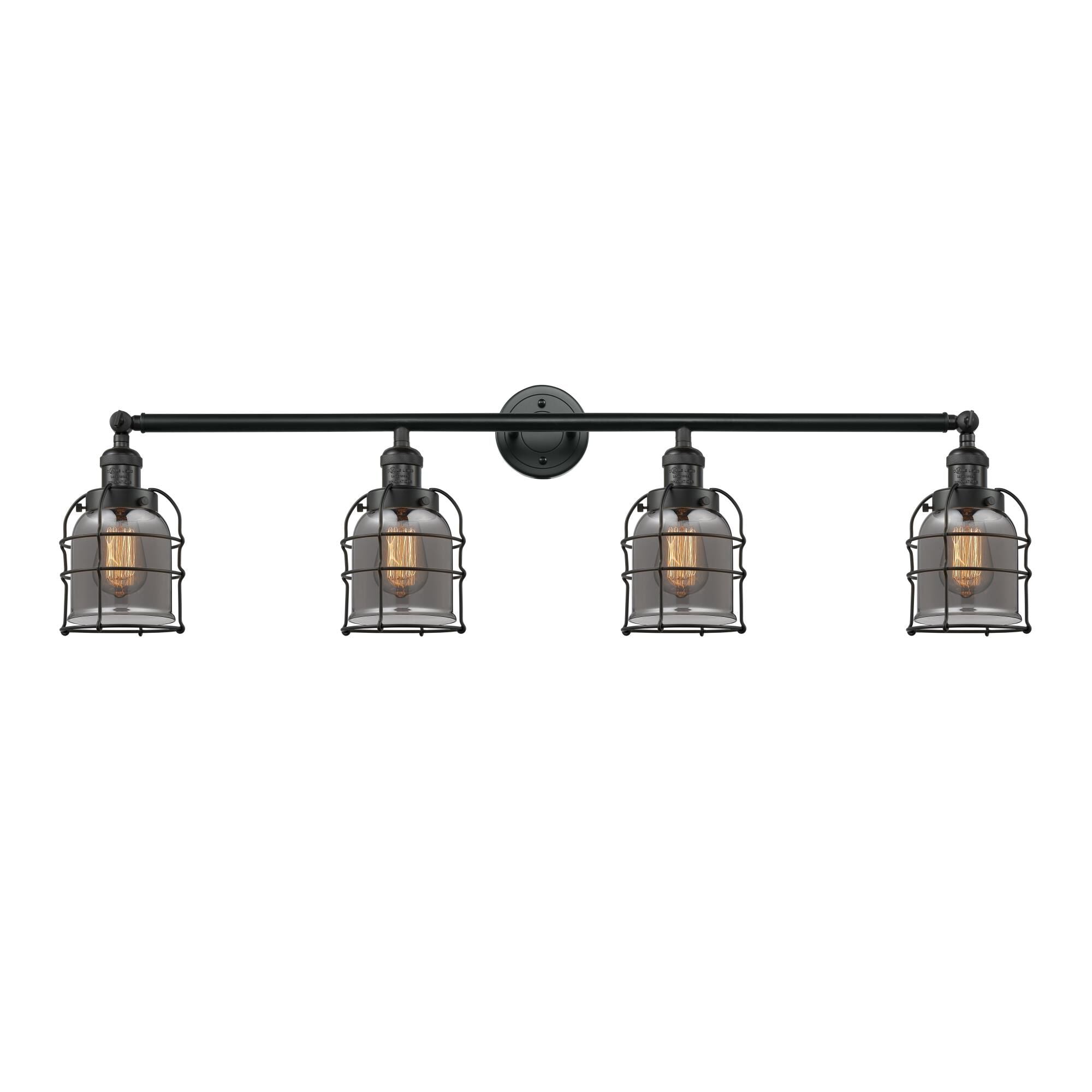 Innovations Lighting Bruno Marashlian Small Bell Cage 42 Inch 4 Light Bath Vanity Light Small Bell Cage - 215-BAB-G51-CE - Industrial