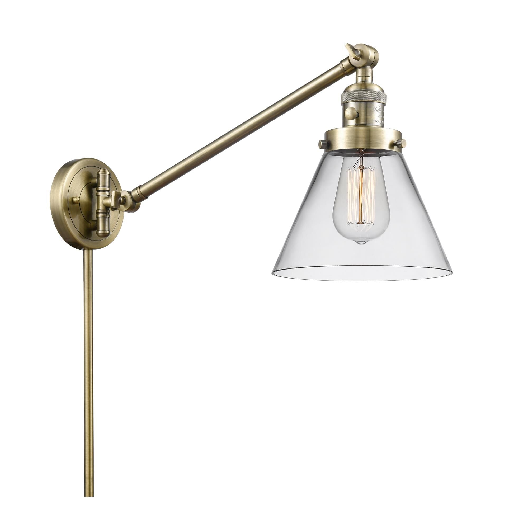 Innovations Lighting Bruno Marashlian Large Cone Wall Swing Lamp Large Cone - 237-AB-G42 - Restoration-Vintage