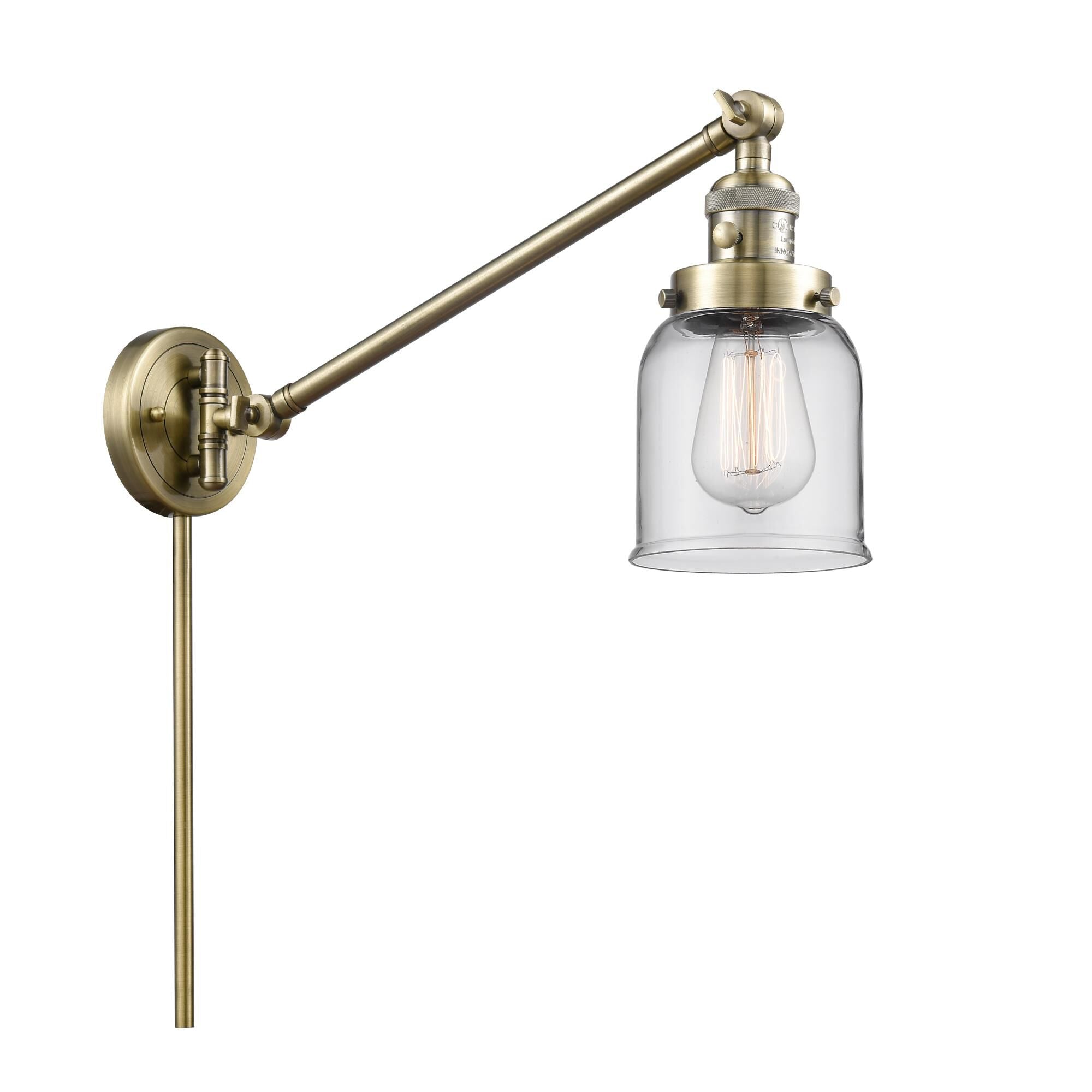 Innovations Lighting Bruno Marashlian Small Bell Wall Swing Lamp Small Bell - 237-AB-G52 - Restoration-Vintage