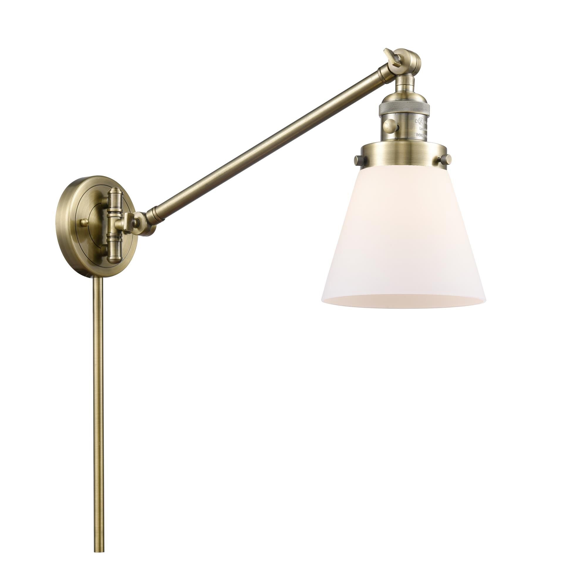 Innovations Lighting Bruno Marashlian Small Cone Wall Swing Lamp Small Cone - 237-AB-G61 - Restoration-Vintage