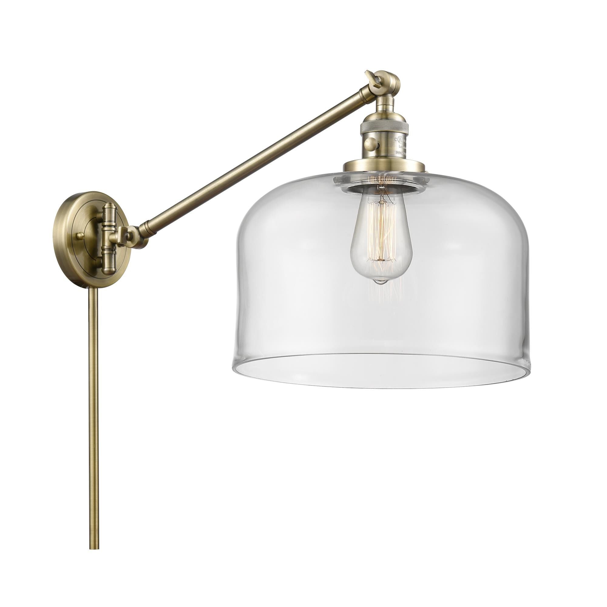 Innovations Lighting Bruno Marashlian Bell Wall Swing Lamp Bell - 237-AB-G72-L - Restoration-Vintage