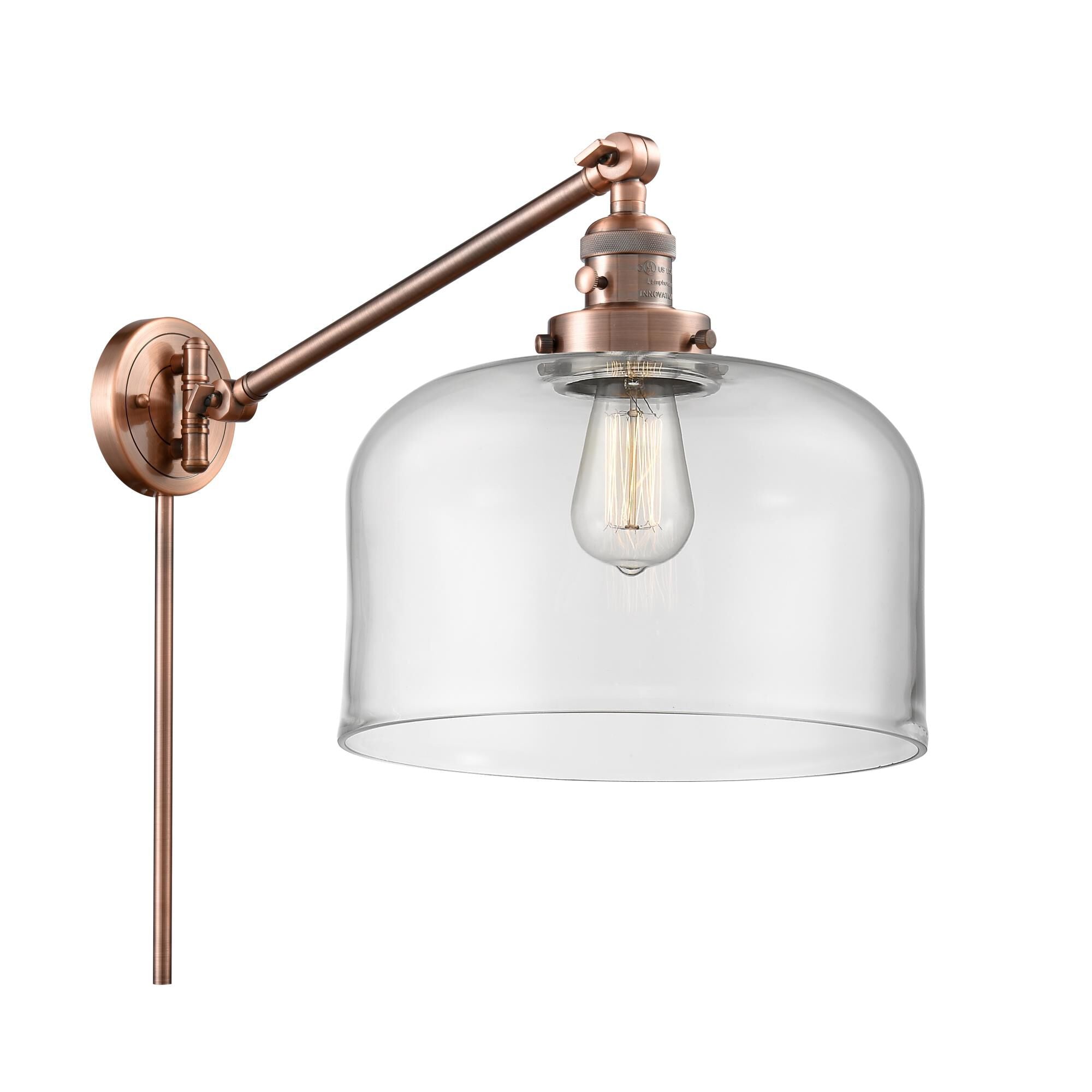 Innovations Lighting Bruno Marashlian Bell Wall Swing Lamp Bell - 237-AC-G72-L - Restoration-Vintage
