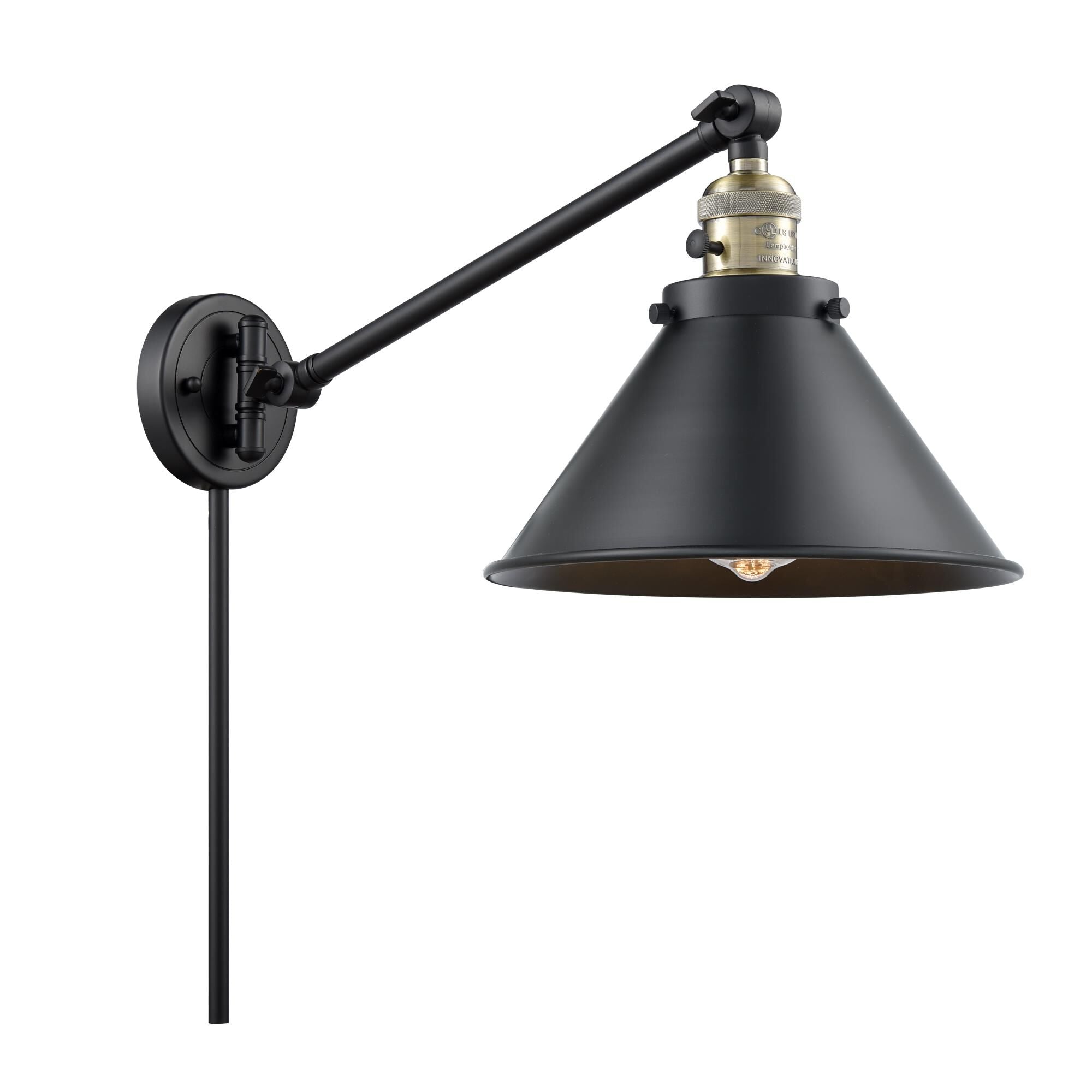 Innovations Lighting Bruno Marashlian Briarcliff Wall Swing Lamp Briarcliff - 237-BAB-M10-BK - Restoration-Vintage