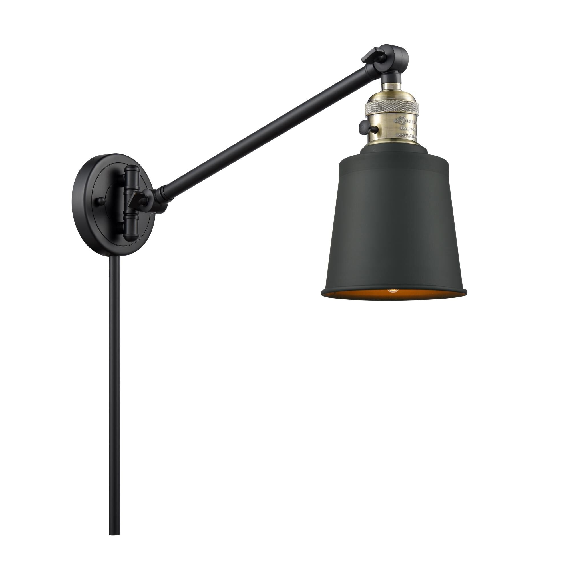 Innovations Lighting Bruno Marashlian Addison Wall Swing Lamp Addison - 237-BAB-M9-BK - Restoration-Vintage
