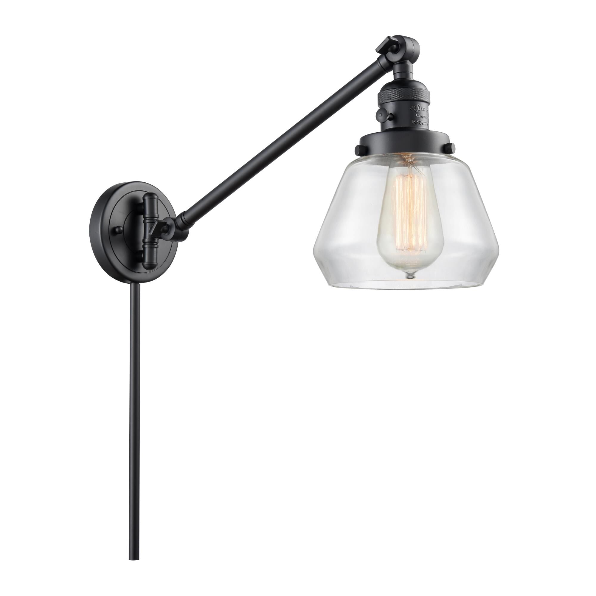 Innovations Lighting Bruno Marashlian Fulton Wall Swing Lamp Fulton - 237-BK-G172 - Restoration-Vintage