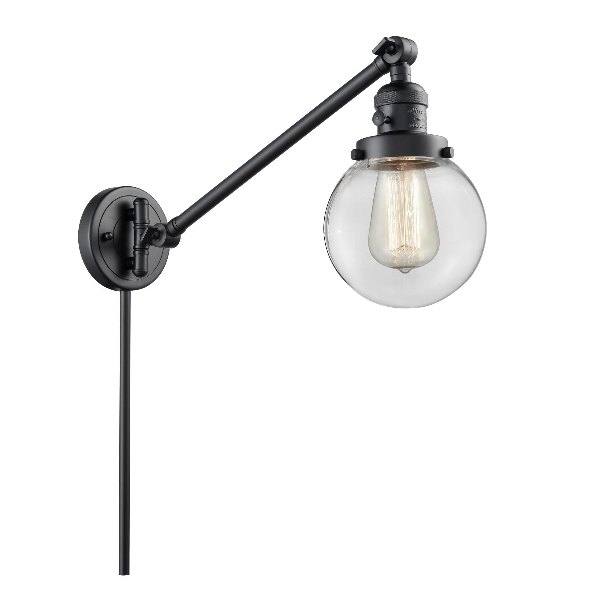 Innovations Lighting Bruno Marashlian Beacon Wall Swing Lamp Beacon - 237-BK-G202-6 - Transitional